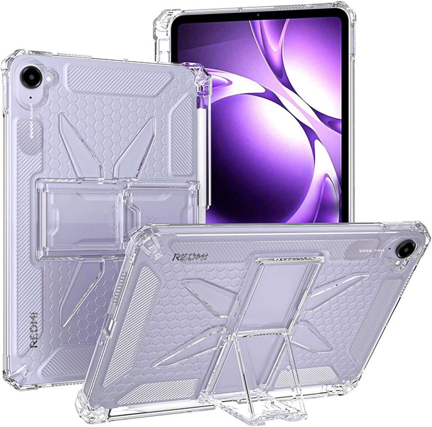 کاور ضد ضربه DWaybox برای تبلت شیائومی Redmi K Pad (2025) 8.8 اینچی - کاور TPU شفاف با پایه، ضد خش، محافظ انعطاف پذیر - شفاف