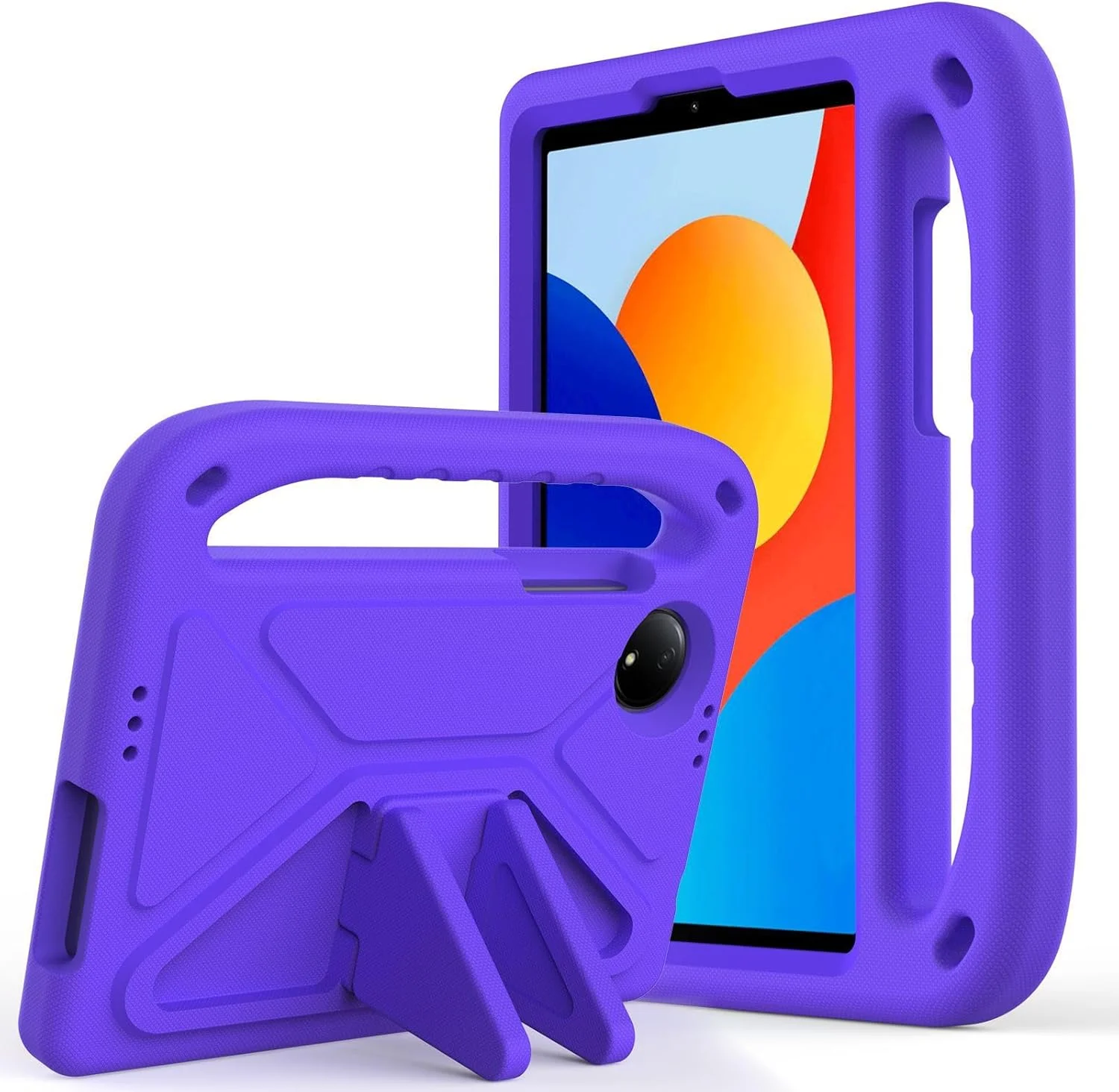 کاور تبلت گرواتری مناسب برای شیائومی Redmi Pad SE سایز 8.7 اینچ (نسخه 2024)، [مناسب کودکان]، سبک وزن، EVA ضد ضربه، دارای دسته و استند محافظ (بنفش)