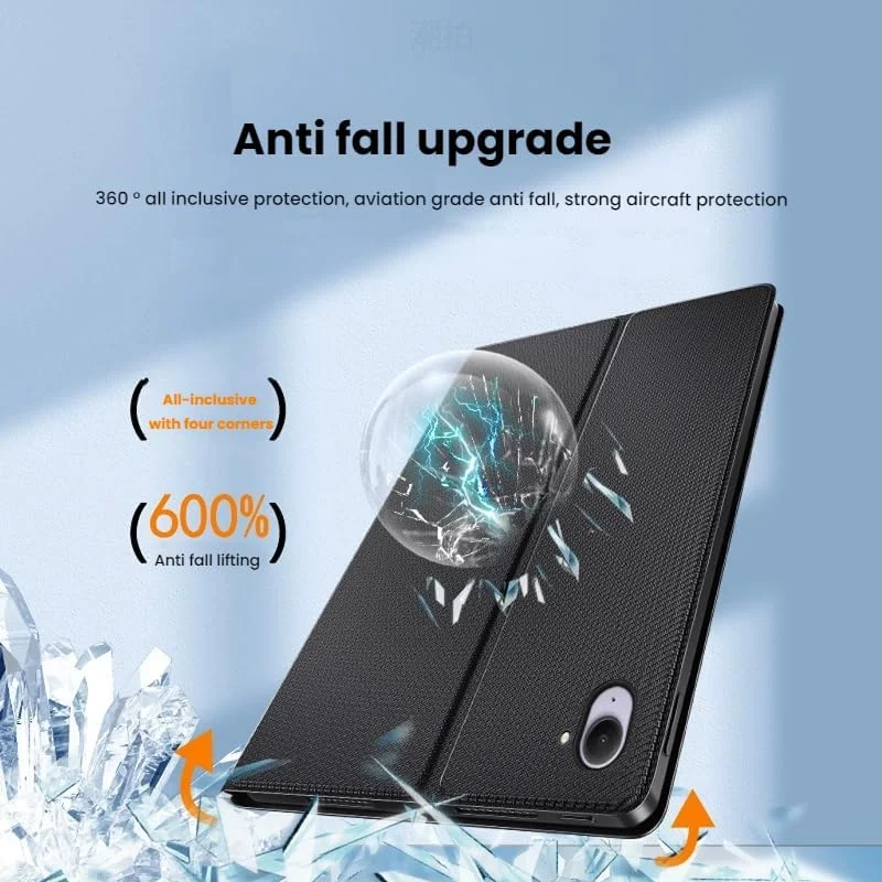 Gruattreay Tablet Case Compatible with Xiaomi Redmi K Pad 8.8 Inch 2025, with Hibernation Function and Stand, PU All-inclusive Drop Protection Cover for Redmi K Pad (Black)