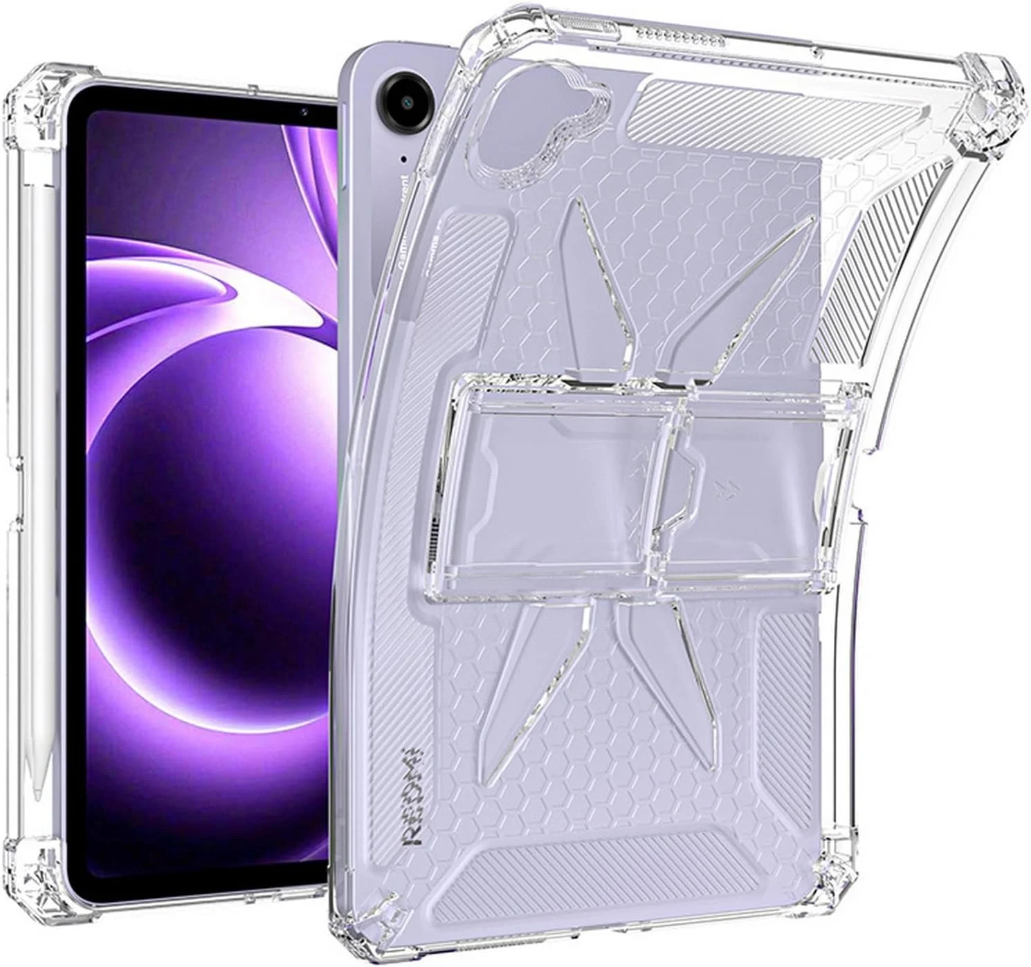 کاور ضد ضربه DWaybox برای تبلت شیائومی Redmi K Pad (2025) 8.8 اینچی - کاور TPU شفاف با پایه، ضد خش، محافظ انعطاف پذیر - شفاف