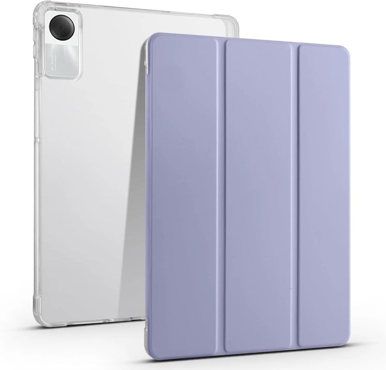 کاور شفاف تبلت سازگار با شیائومی Redmi Pad SE 8.7 اینچ عرضه شده در سال 2024، کاور باریک TPU با قابلیت بیدار/خواب خودکار، کاور محافظ سبک وزن هوشمند با جای مدادی، ضد ضربه، بنفش