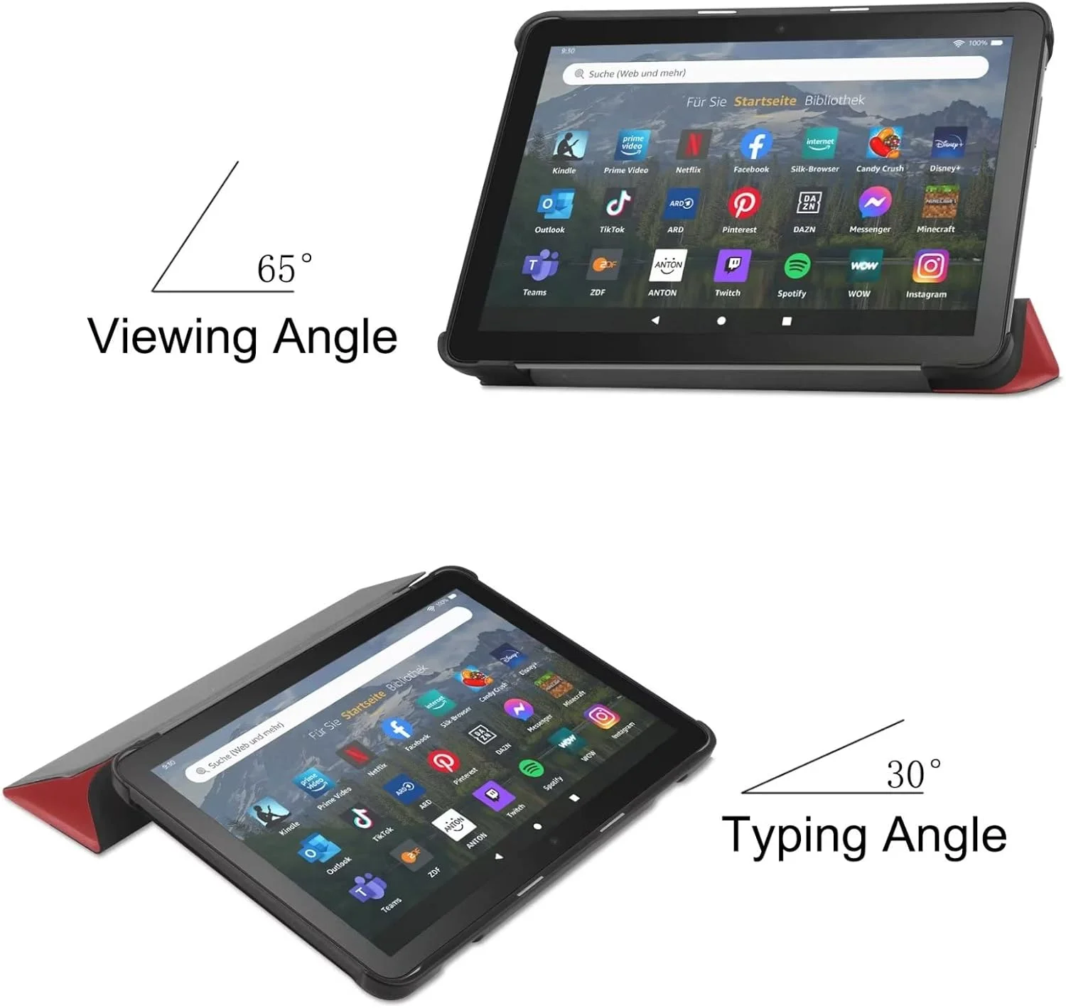 کیف تبلت RanTuo برای شیائومی Mi Pad 5 Pro، چرم PU، سبک و نازک، ضد آب، ضد گرد و غبار، قاب محافظ ضد افتادن برای شیائومی Mi Pad 5 Pro. (شرابی)