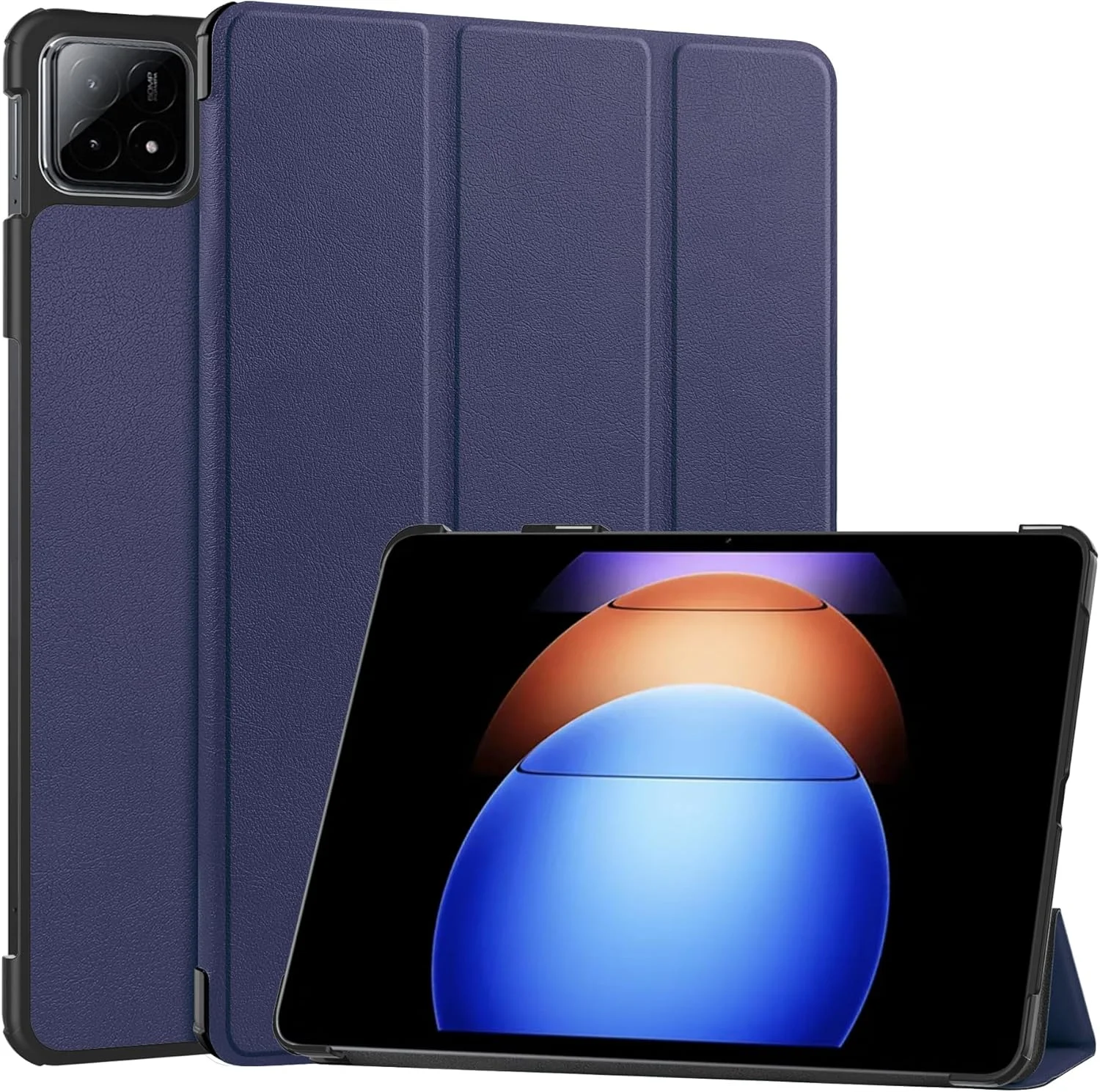 کیف تبلت RanTuo برای شیائومی پد 6S Pro، روکش PU، سبک و نازک، ضد آب، ضد گرد و غبار، کیف محافظ ضد افتادن برای شیائومی پد 6S Pro (آبی تیره)