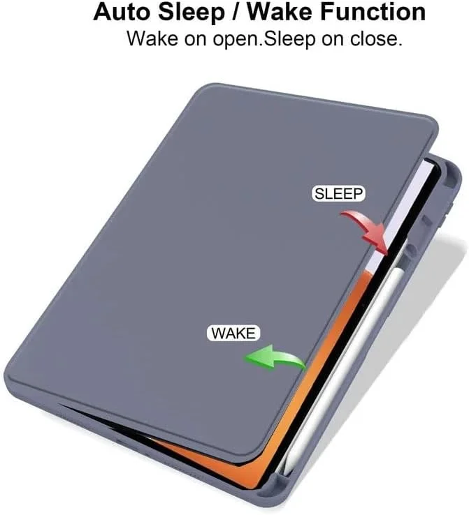 کاور Gruattreay سازگار با تبلت Xiaomi Pad 7S Pro 12.5 اینچی مدل 2025، کاور محافظ هوشمند چرخشی با جای قلم و قابلیت خواب/بیدار شدن خودکار (بنفش)
