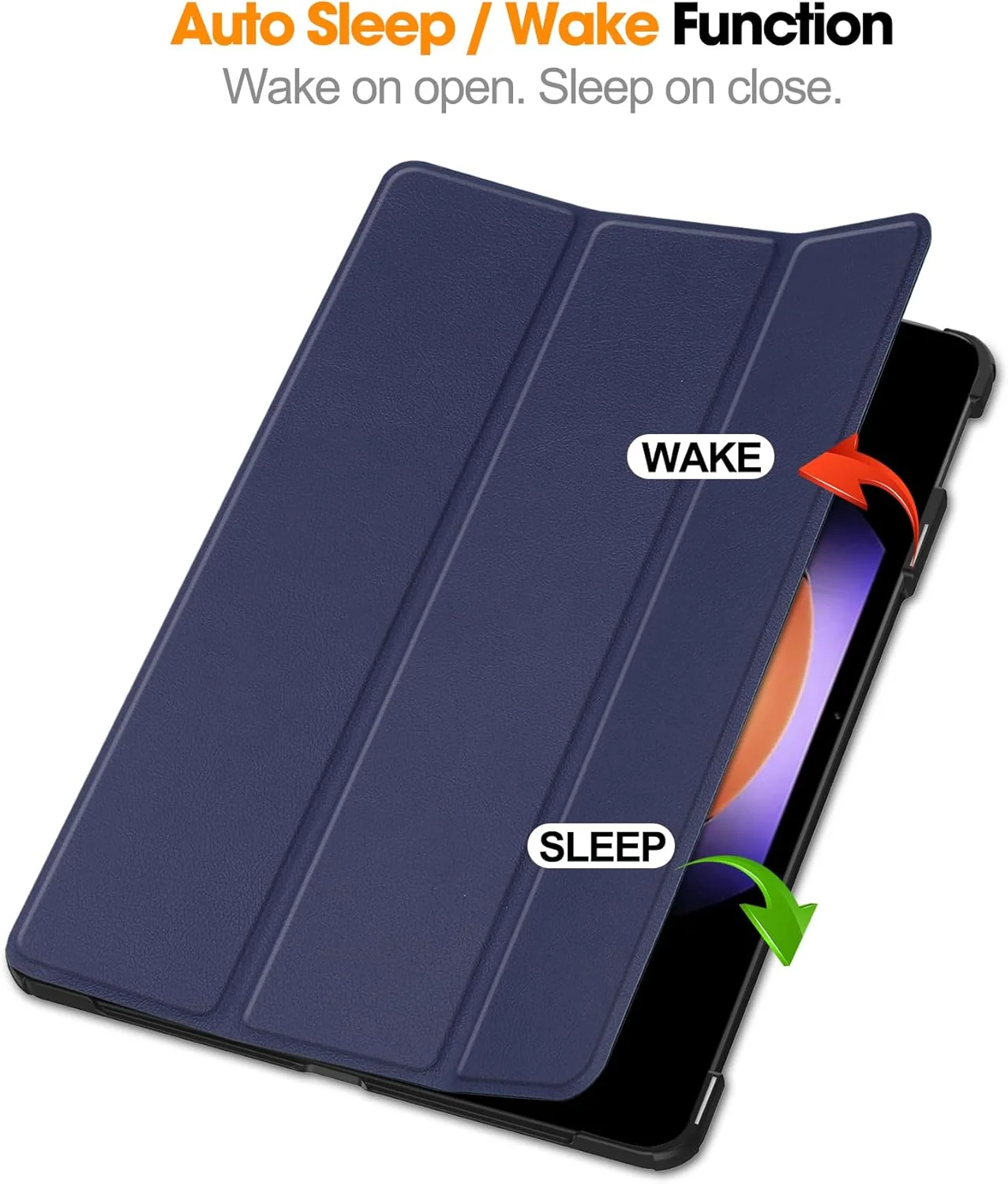 کیف تبلت RanTuo برای شیائومی پد 6S Pro، روکش PU، سبک و نازک، ضد آب، ضد گرد و غبار، کیف محافظ ضد افتادن برای شیائومی پد 6S Pro (آبی تیره)