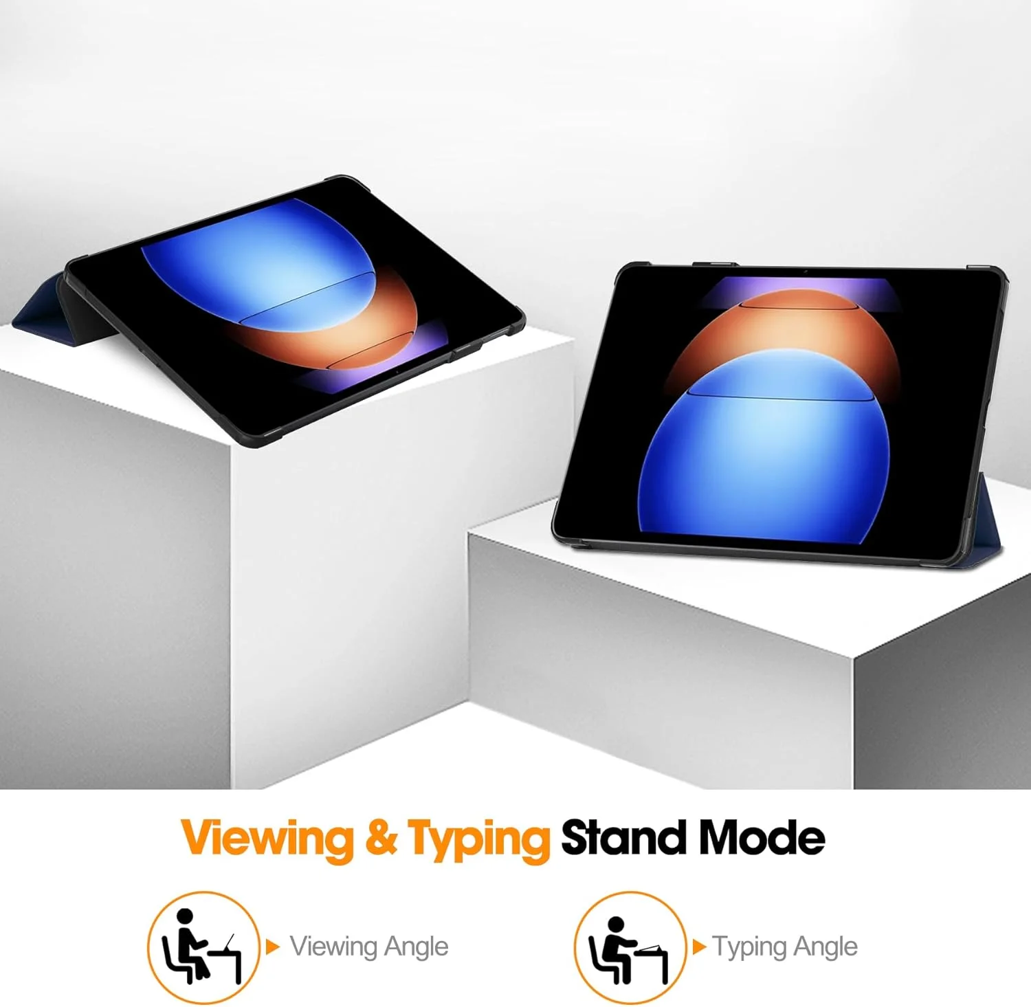 کیف تبلت RanTuo برای شیائومی پد 6S Pro، روکش PU، سبک و نازک، ضد آب، ضد گرد و غبار، کیف محافظ ضد افتادن برای شیائومی پد 6S Pro (آبی تیره)