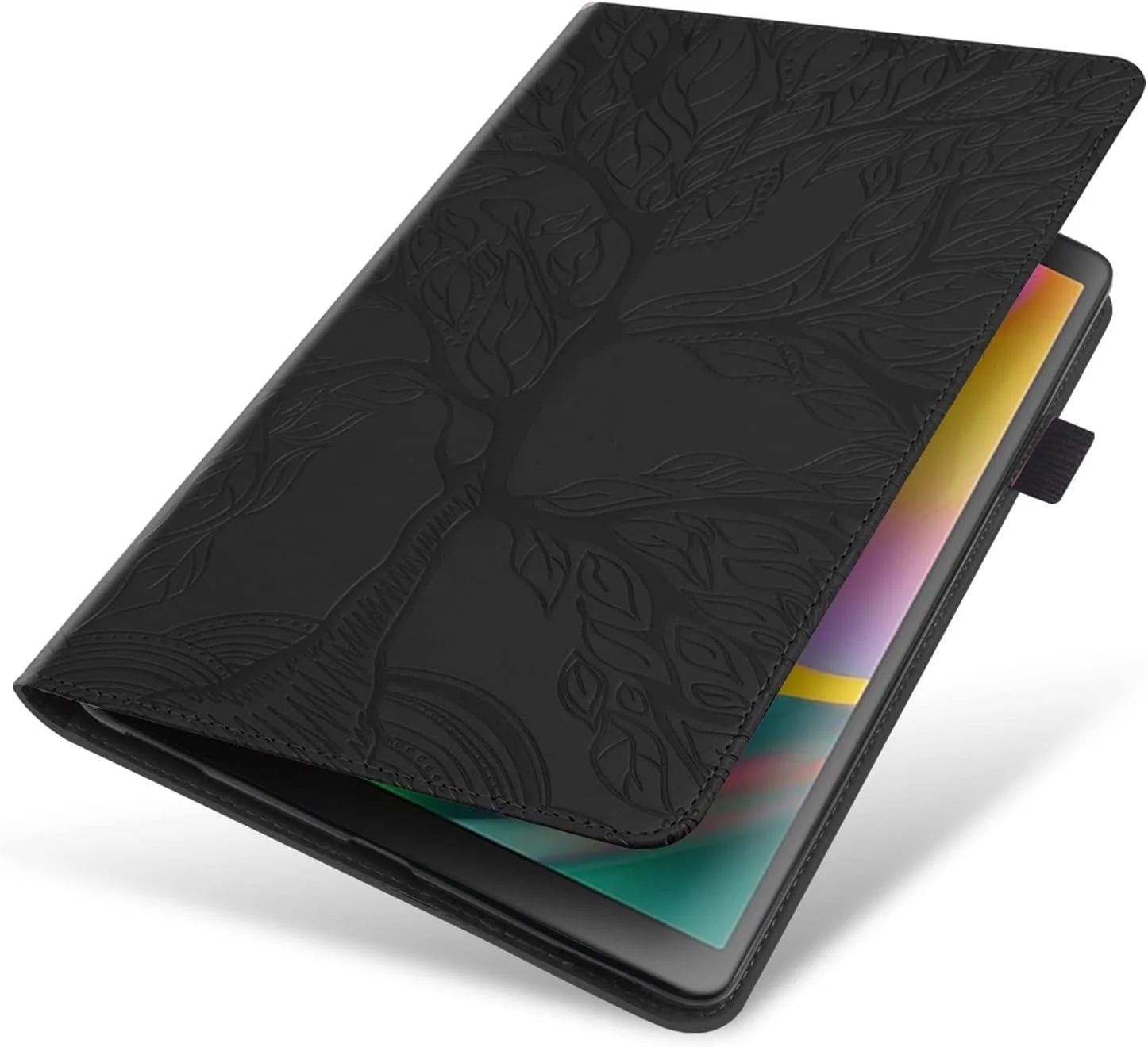 کیف تبلت سازگار با Xiaomi Redmi Pad SE 8.7 اینچ مدل 2024، کیف پول زیپی چرمی PU، کیف محافظ طرح درخت زندگی، سازگار با اسلات تبلت