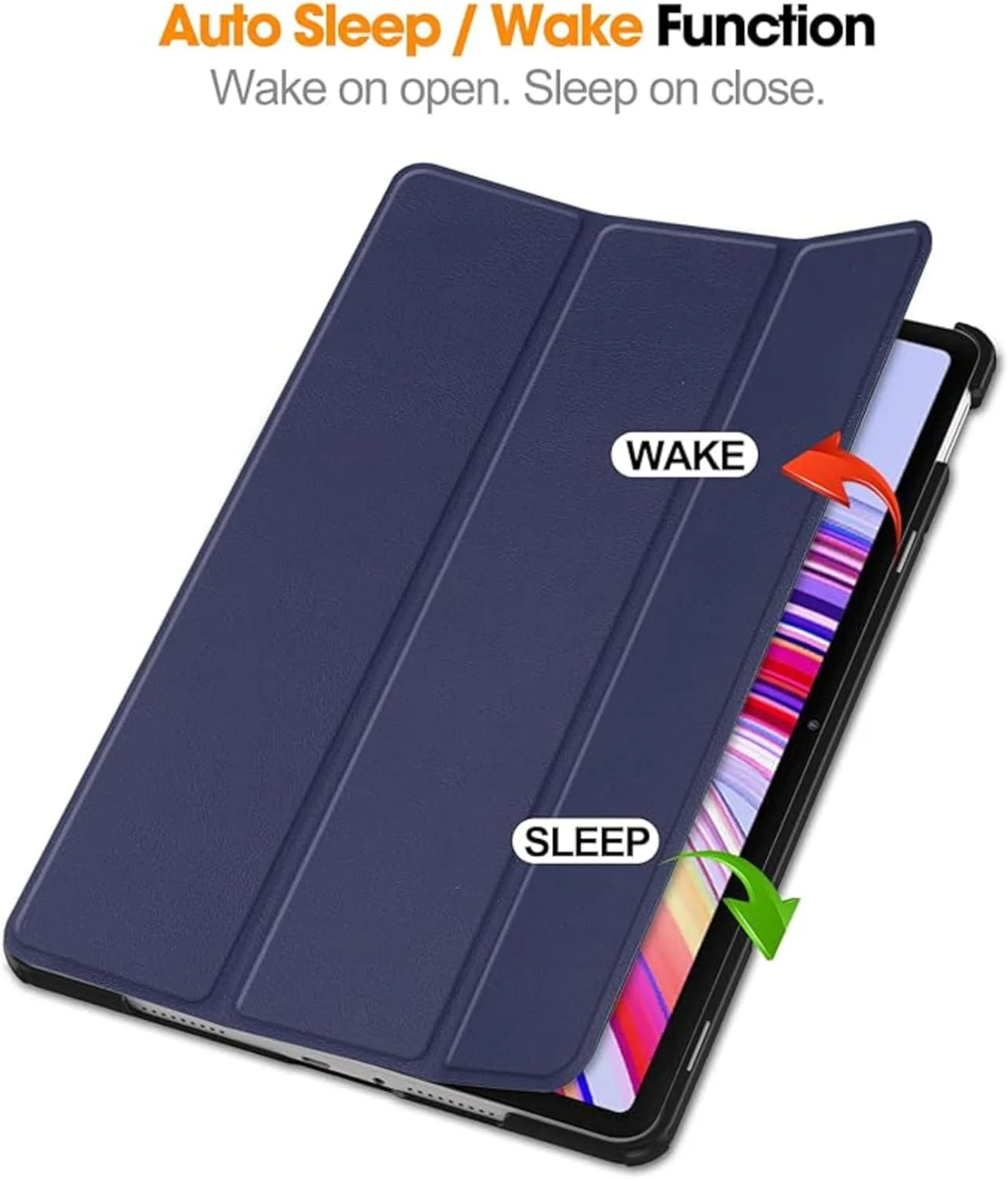 کاور نسلين سازگار با ردمی پد پرو 12.1 اینچ 2024، کاور محافظ هوشمند سه تایی باریک با پشت سخت و عملکرد خواب/بیدار خودکار (آبی)