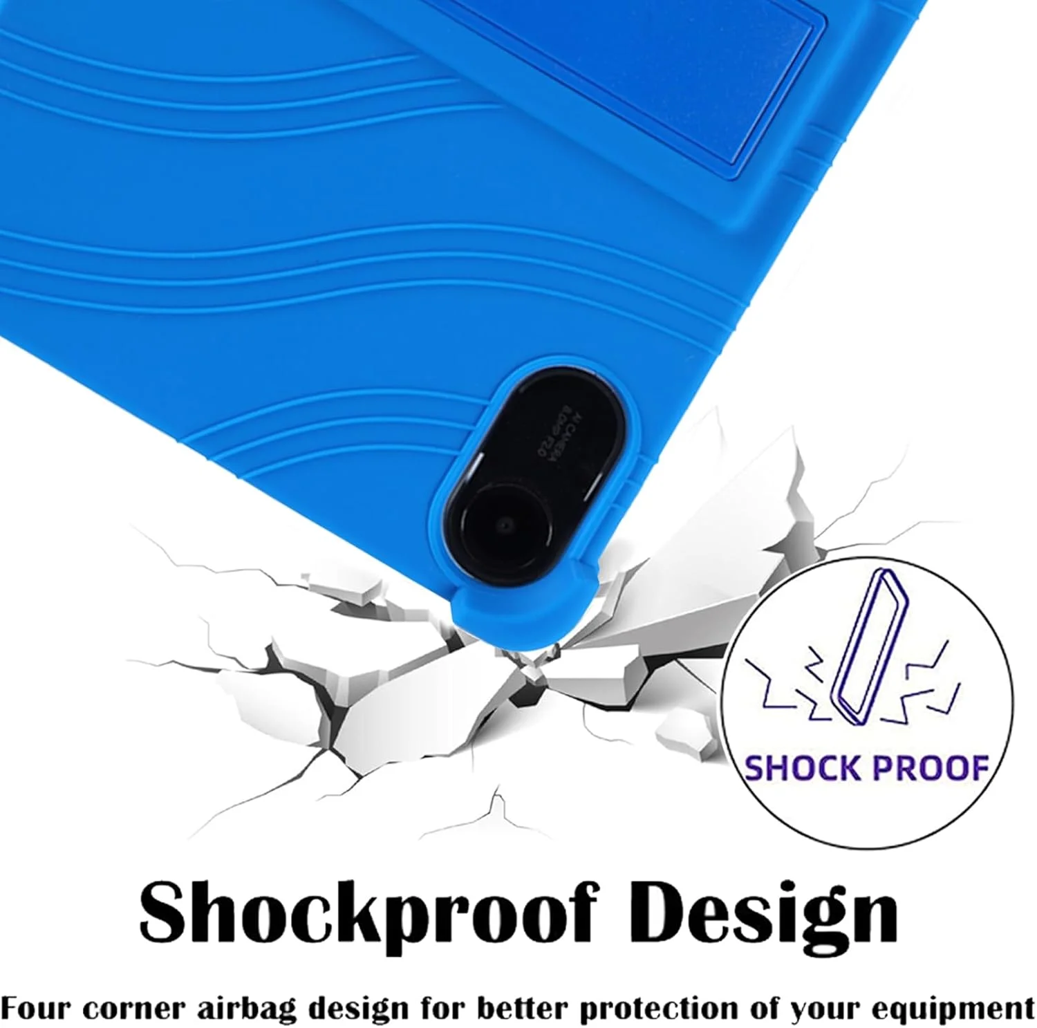 کاور تبلت KUSINHOKA برای شیائومی Redmi Pad 2 با اندازه 11 اینچ، کاور محافظ تبلت سیلیکونی نرم با پایه قابل تنظیم، ضد ضربه، ضد خش، آبی