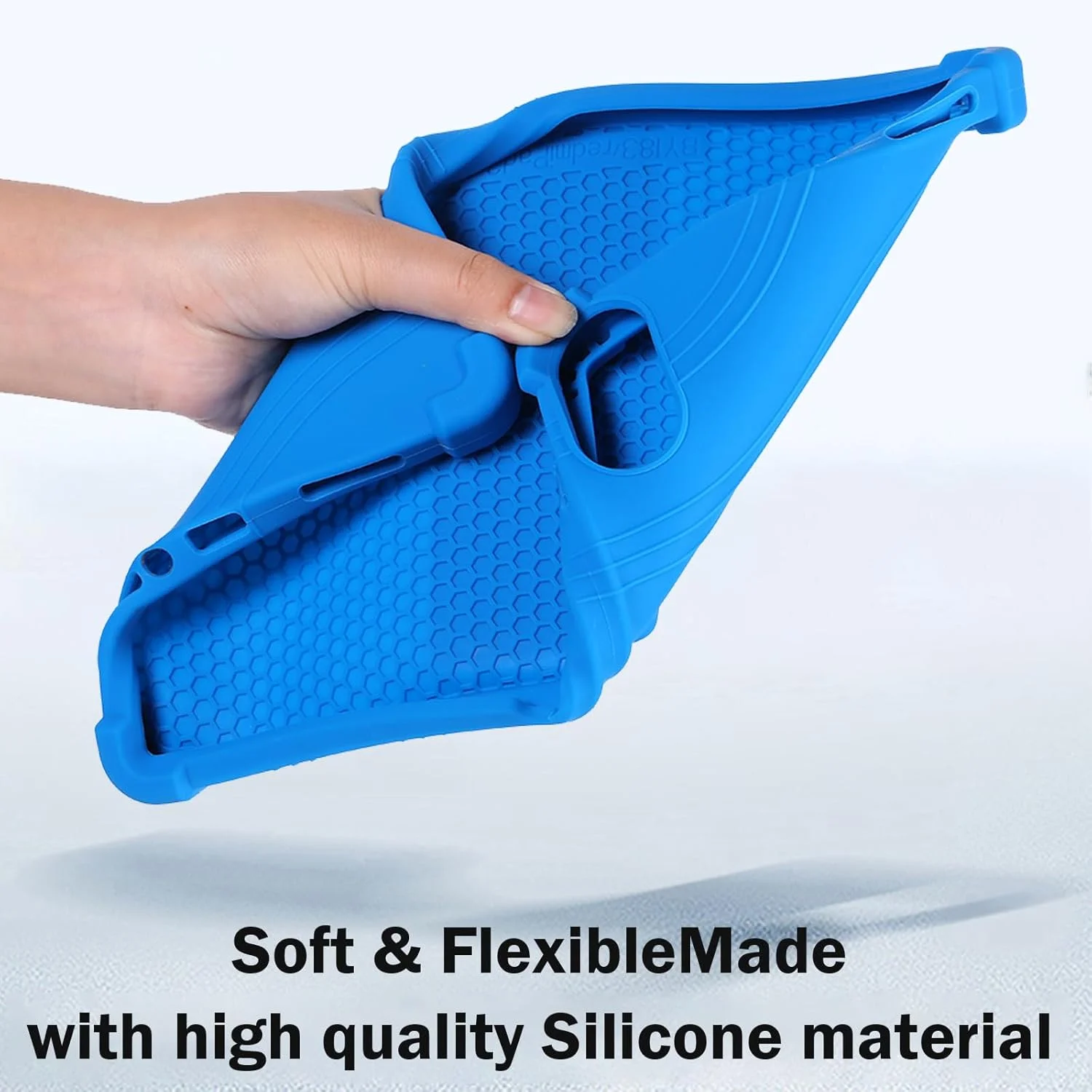 کاور تبلت KUSINHOKA برای شیائومی Redmi Pad 2 با اندازه 11 اینچ، کاور محافظ تبلت سیلیکونی نرم با پایه قابل تنظیم، ضد ضربه، ضد خش، آبی