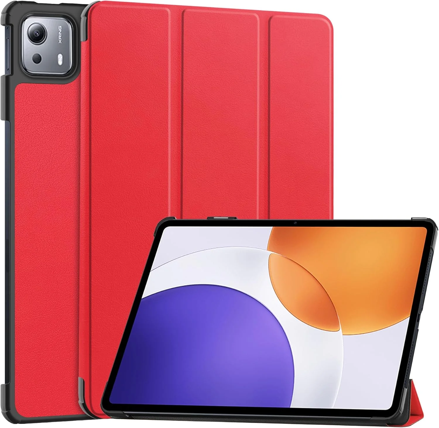 Gruattreay Tablet Case for Xiaomi Pad 7S Pro 12.5 inch 2025, Lightweight Tri-Fold PU Leather Case Folio Flip Cover Shockproof Protective Stand Cover with Auto Wake/Sleep (Red)
