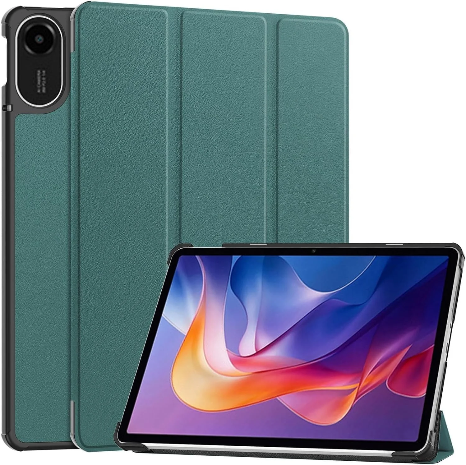 Gruattreay Tablet Case for Xiaomi Redmi Pad 2 (2025) 11 inch, Lightweight Tri-Fold PU Leather Case Folio Flip Cover Shockproof Protective Stand Cover with Auto Wake/Sleep (Green)