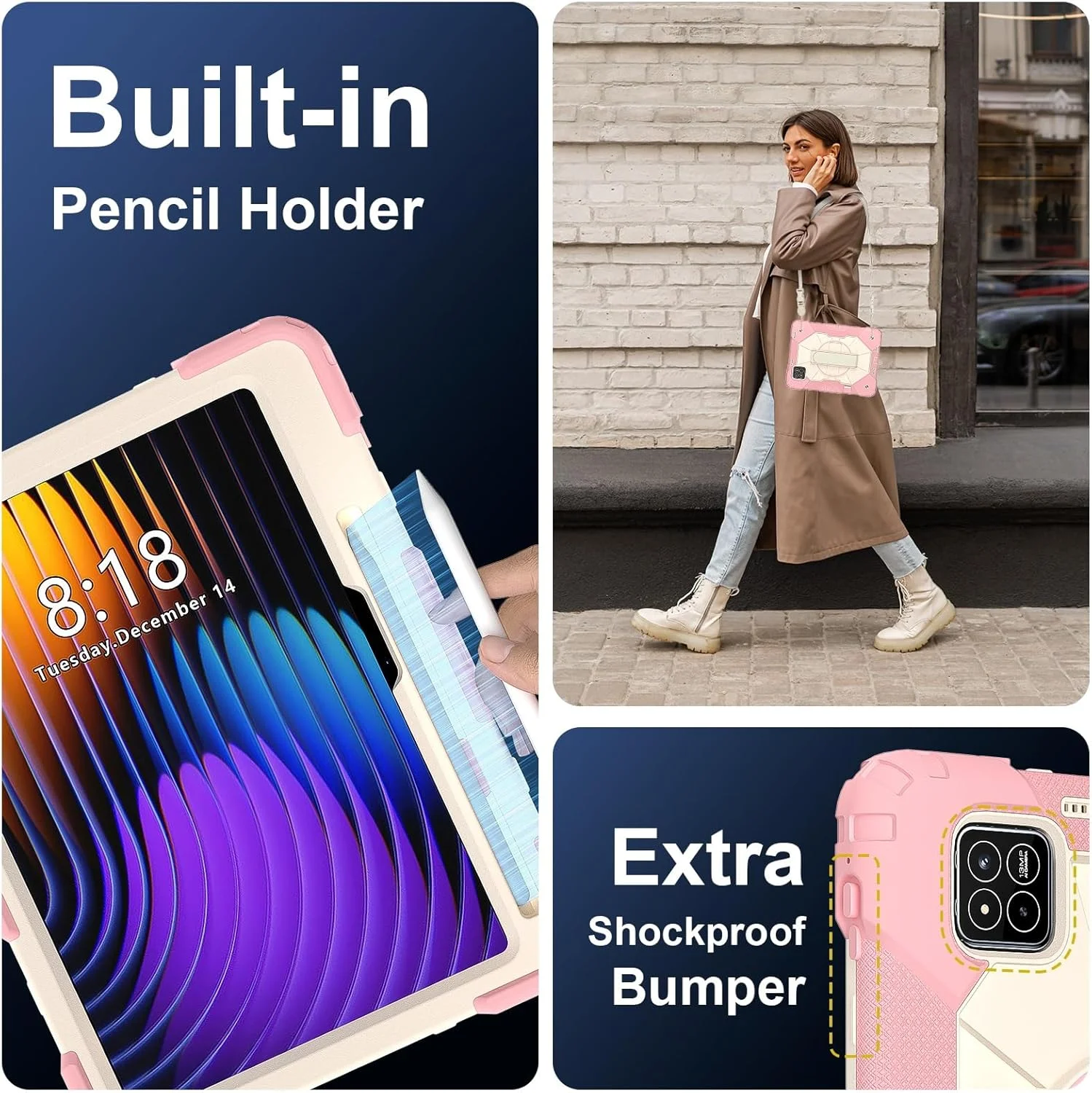 Tablet Travel Case Compatible with Xiaomi Mi Pad 7 / Mi Pad 7 Pro 11.2 Inch 2024 Protective Case with Wrist Strap/Pen Holder S, Heavy Duty Shockproof Case Compatible with Xiaom Tablet Travel Case Compatible with Xiaomi Mi Pad 7 / Mi Pad 7 Pro 11.2 Inch 2024 Protective Case with Wrist Strap/Pen Holder S, Heavy Duty Shockproof Case Compatible with Xiaom