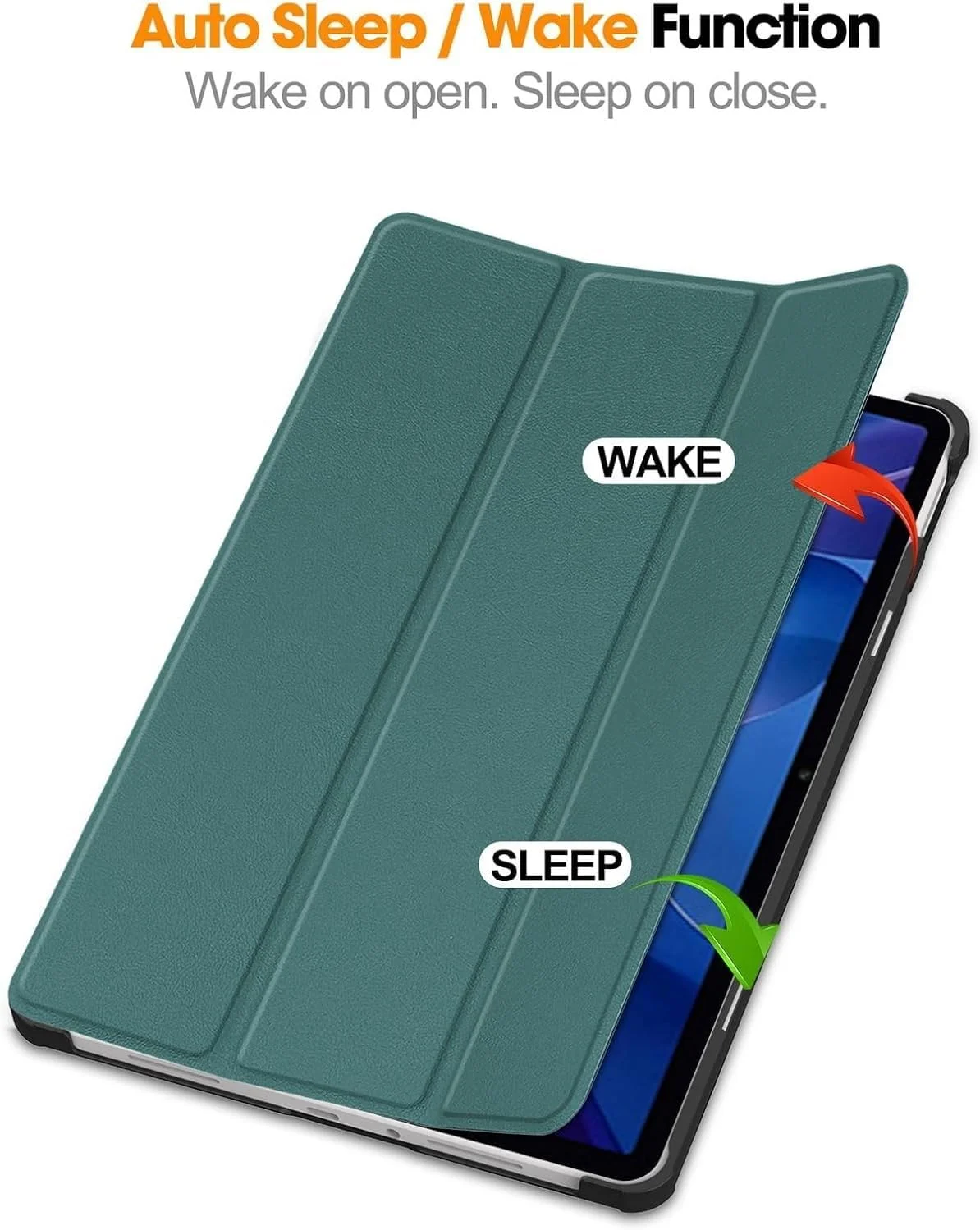 Gruattreay Tablet Case for Xiaomi Redmi Pad 2 (2025) 11 inch, Lightweight Tri-Fold PU Leather Case Folio Flip Cover Shockproof Protective Stand Cover with Auto Wake/Sleep (Green)