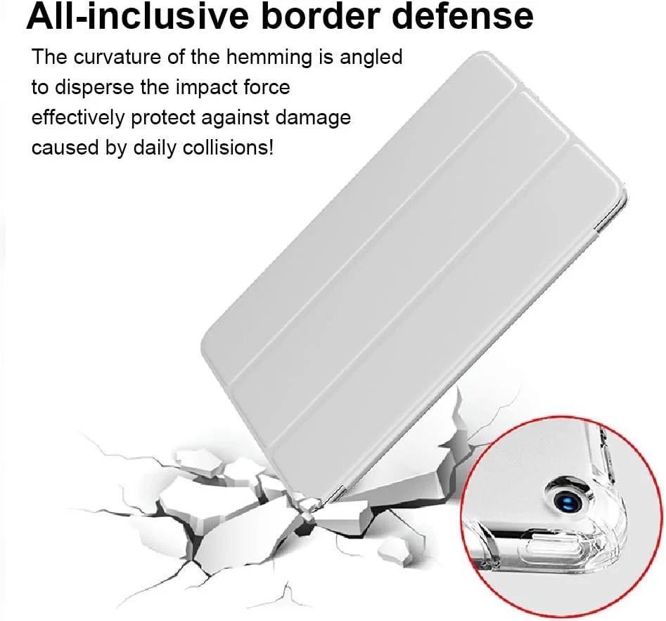 Tablet Travel Case Compatible with Xiaomi Pad 5 Pro 12.4/Mi Pad 5 Pro 12.4 with Pencil Holder Smart Cover, Shockproof Protective Case with Clear TPU Back Cover Tab Protection