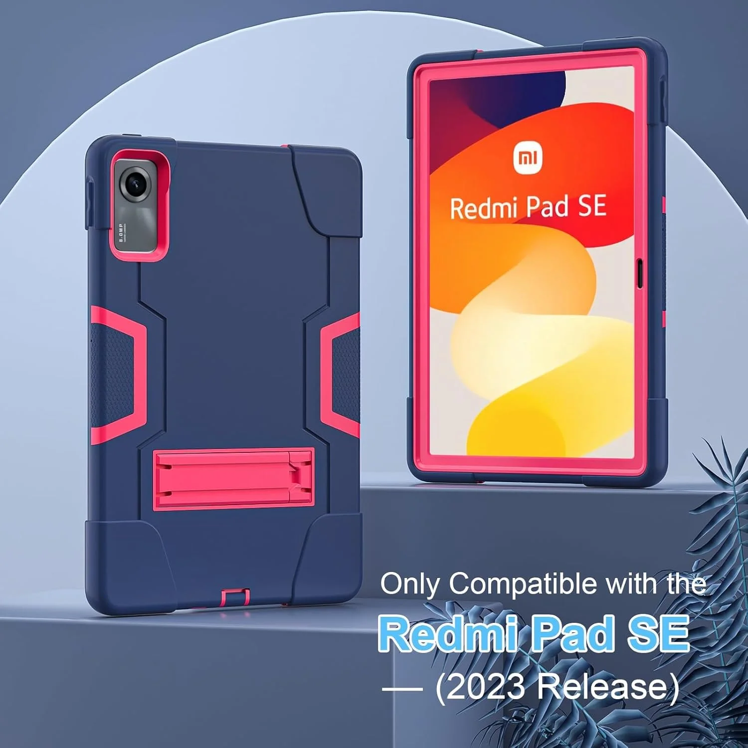 کاور محافظ گرآتری سازگار با تبلت شیائومی Redmi Pad SE 11 اینچ (2023)، کاور سیلیکونی تبلت با پایه نگهدارنده، محافظ مقاوم در برابر ضربه، پوشش محافظ بادوام (آبی سرمه ای + صورتی) کاور محافظ گرآتری سازگار با تبلت شیائومی Redmi Pad SE 11 اینچ (2023)، کاور سیلیکونی تبلت با پایه نگهدارنده، محافظ مقاوم در برابر ضربه، پوشش محافظ بادوام (آبی سرمه ای + صورتی)