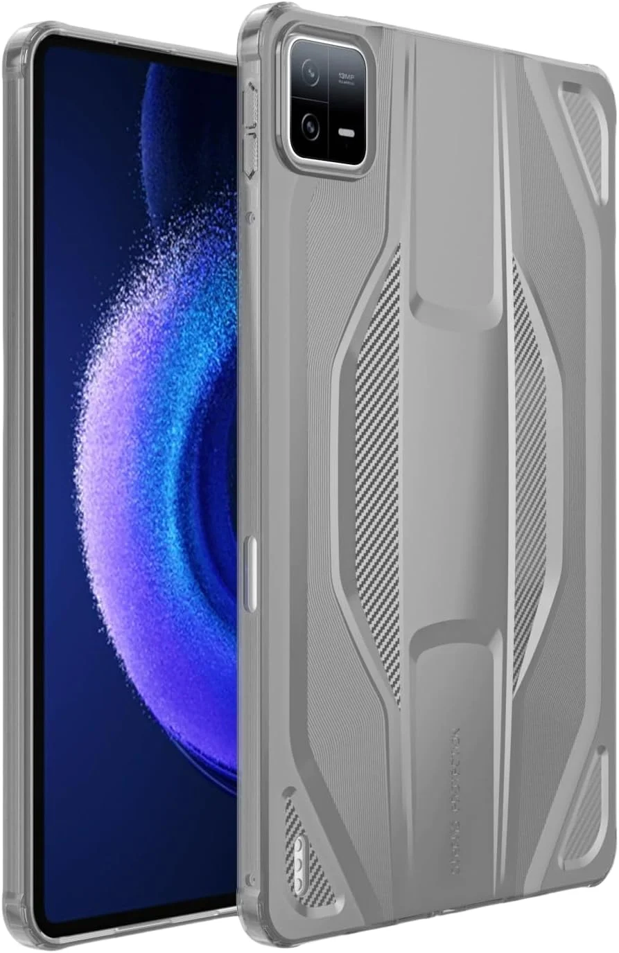 کاور تبلت شفاف Gruattreay سازگار با شیائومی پد 6 / شیائومی پد 6 پرو 11 اینچ، کاور نرم TPU ضد لغزش و ضد ضربه (خاکستری)