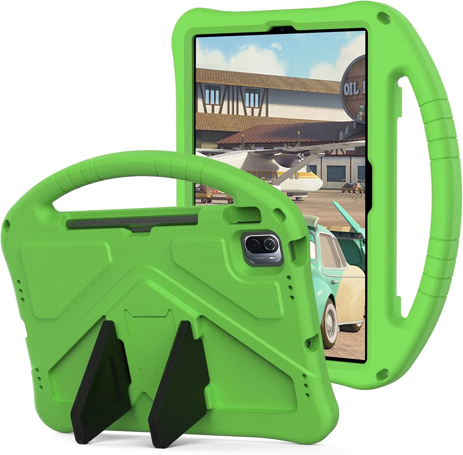 کاور تبلت کودکانه گروتری سازگار با شیائومی پد 6 / پد 6 پرو 2023 - کاور محافظ استند دسته دار سبک وزن EVA مقاوم در برابر ضربه (سبز)