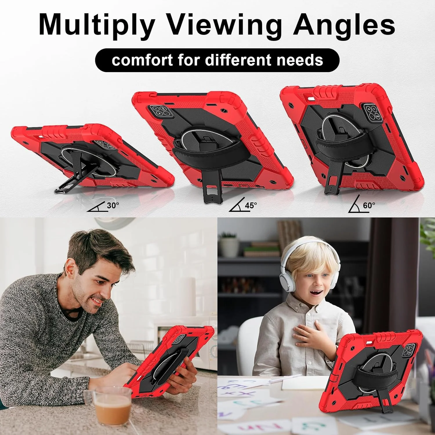 کیف تبلت رباتی nincyee برای شیائومی پد 7 11.2 اینچ 2024، کاور سیلیکونی رنگین کمانی ضد ضربه 3 در 1 با نگهدارنده قلم، بند شانه، بند دستی، پایه تاشو برای کودکان کیف تبلت رباتی nincyee برای شیائومی پد 7 11.2 اینچ 2024، کاور سیلیکونی رنگین کمانی ضد ضربه 3 در 1 با نگهدارنده قلم، بند شانه، بند دستی، پایه تاشو برای کودکان