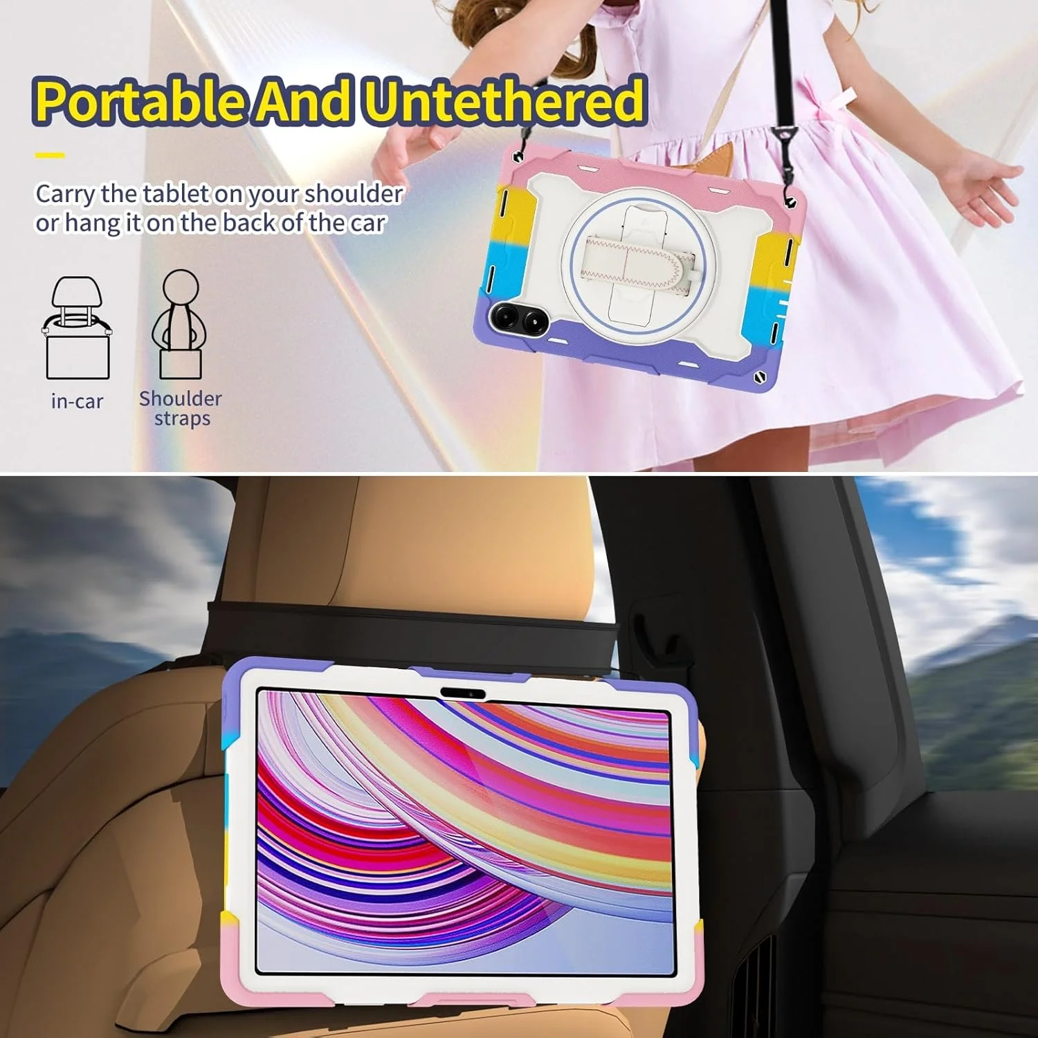 کیف تبلت مسافرتی سازگار با تبلت شیائومی Redmi Pad Pro 12.1 اینچ، قاب مقاوم در برابر ضربه 12.1 اینچی سازگار با کودکان، قاب TPU با پایه نگهدارنده، پوشش محافظ Robu کیف تبلت مسافرتی سازگار با تبلت شیائومی Redmi Pad Pro 12.1 اینچ، قاب مقاوم در برابر ضربه 12.1 اینچی سازگار با کودکان، قاب TPU با پایه نگهدارنده، پوشش محافظ Robu