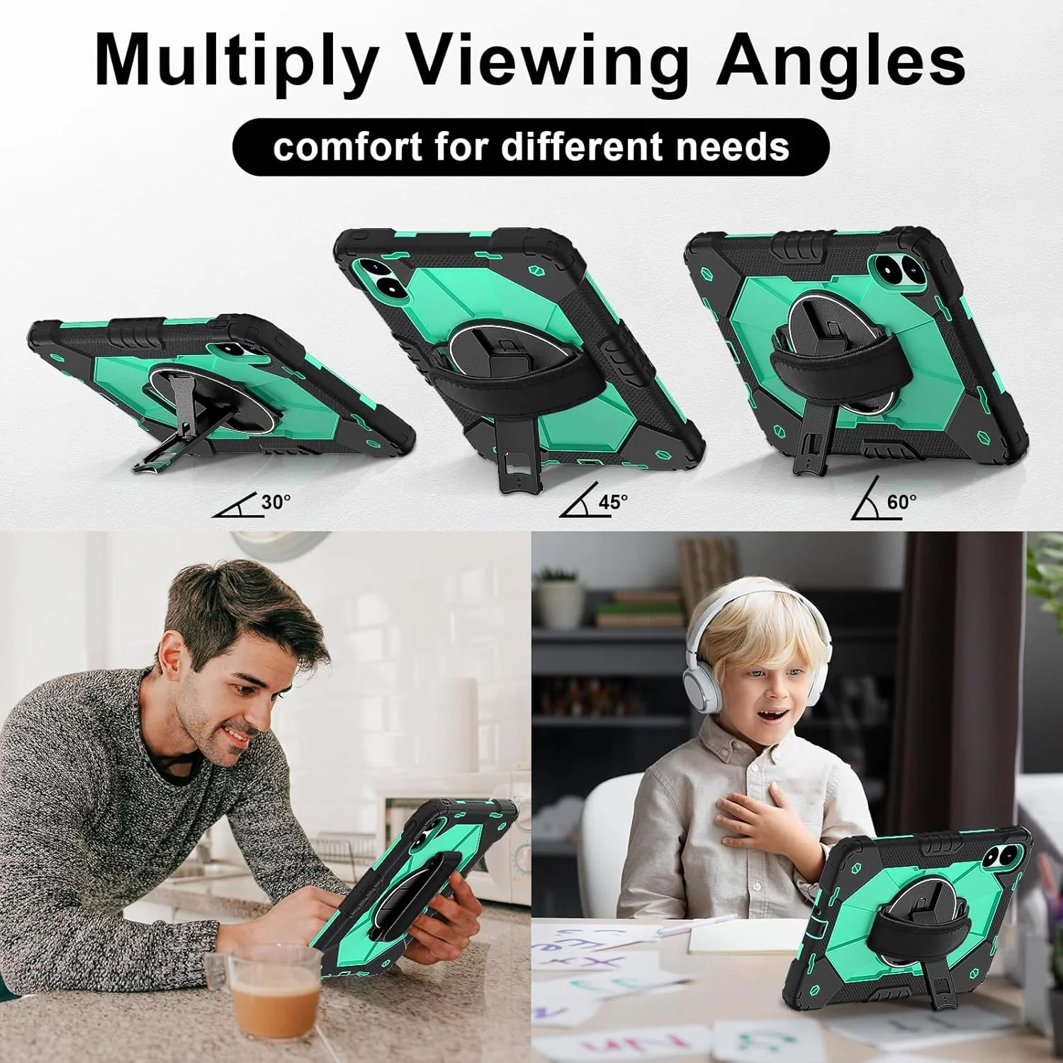 کیف تبلت رباتی Nincyee برای Xiaomi Redmi Pad Pro 12.1" 2024، کاور سیلیکونی ضد ضربه رنگین کمانی 3 در 1 با نگهدارنده قلم، بند شانه، بند دستی، پایه تاشو برای کودکان کیف تبلت رباتی Nincyee برای Xiaomi Redmi Pad Pro 12.1" 2024، کاور سیلیکونی ضد ضربه رنگین کمانی 3 در 1 با نگهدارنده قلم، بند شانه، بند دستی، پایه تاشو برای کودکان