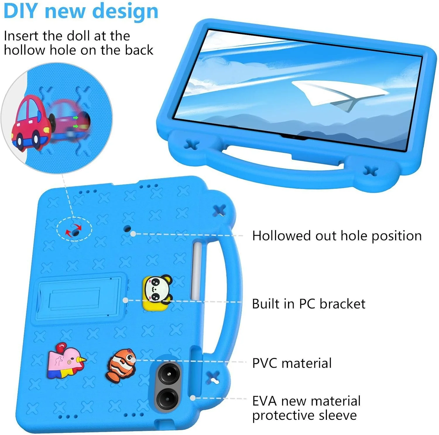 Gruattreay Case Compatible with Xiaomi Redmi Pad Pro 12.1 Inch, Tablet Case with Pen Slot and Adjustable Stand, EVA Handheld Tablet Cover for Kids (Yellow)