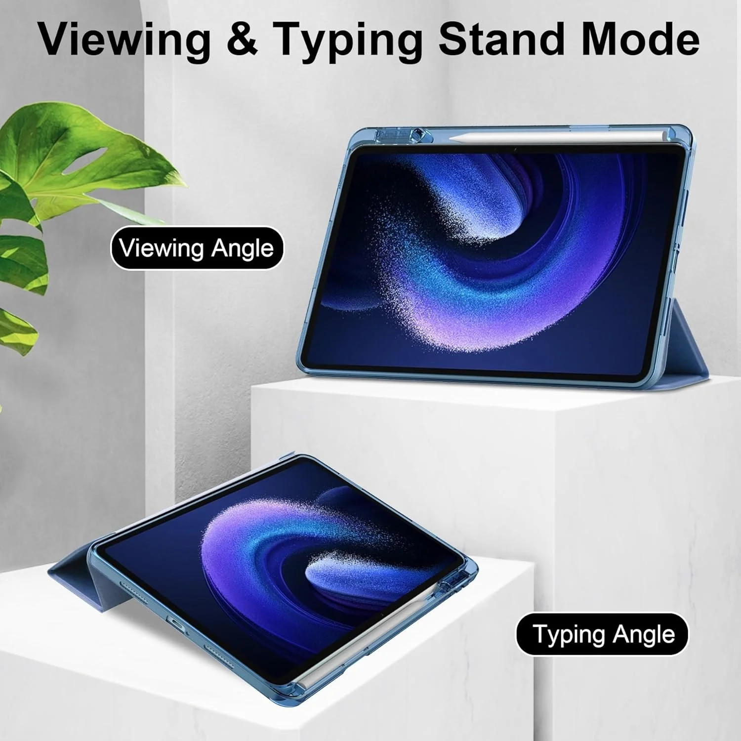 کاور هوشمند تاشو سازگار با تبلت شیائومی پد 6/پد 6 پرو 11 اینچ 2023، کاور پشتی شفاف باریک TPU با پایه و جای قلم، ضد ضربه، بیدار/خواب خودکار. آبی آسمانی کاور هوشمند تاشو سازگار با تبلت شیائومی پد 6/پد 6 پرو 11 اینچ 2023، کاور پشتی شفاف باریک TPU با پایه و جای قلم، ضد ضربه، بیدار/خواب خودکار. آبی آسمانی