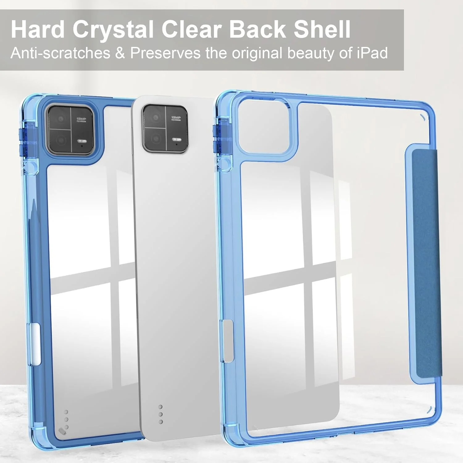 کاور هوشمند تاشو سازگار با تبلت شیائومی پد 6/پد 6 پرو 11 اینچ 2023، کاور پشتی شفاف باریک TPU با پایه و جای قلم، ضد ضربه، بیدار/خواب خودکار. آبی آسمانی کاور هوشمند تاشو سازگار با تبلت شیائومی پد 6/پد 6 پرو 11 اینچ 2023، کاور پشتی شفاف باریک TPU با پایه و جای قلم، ضد ضربه، بیدار/خواب خودکار. آبی آسمانی