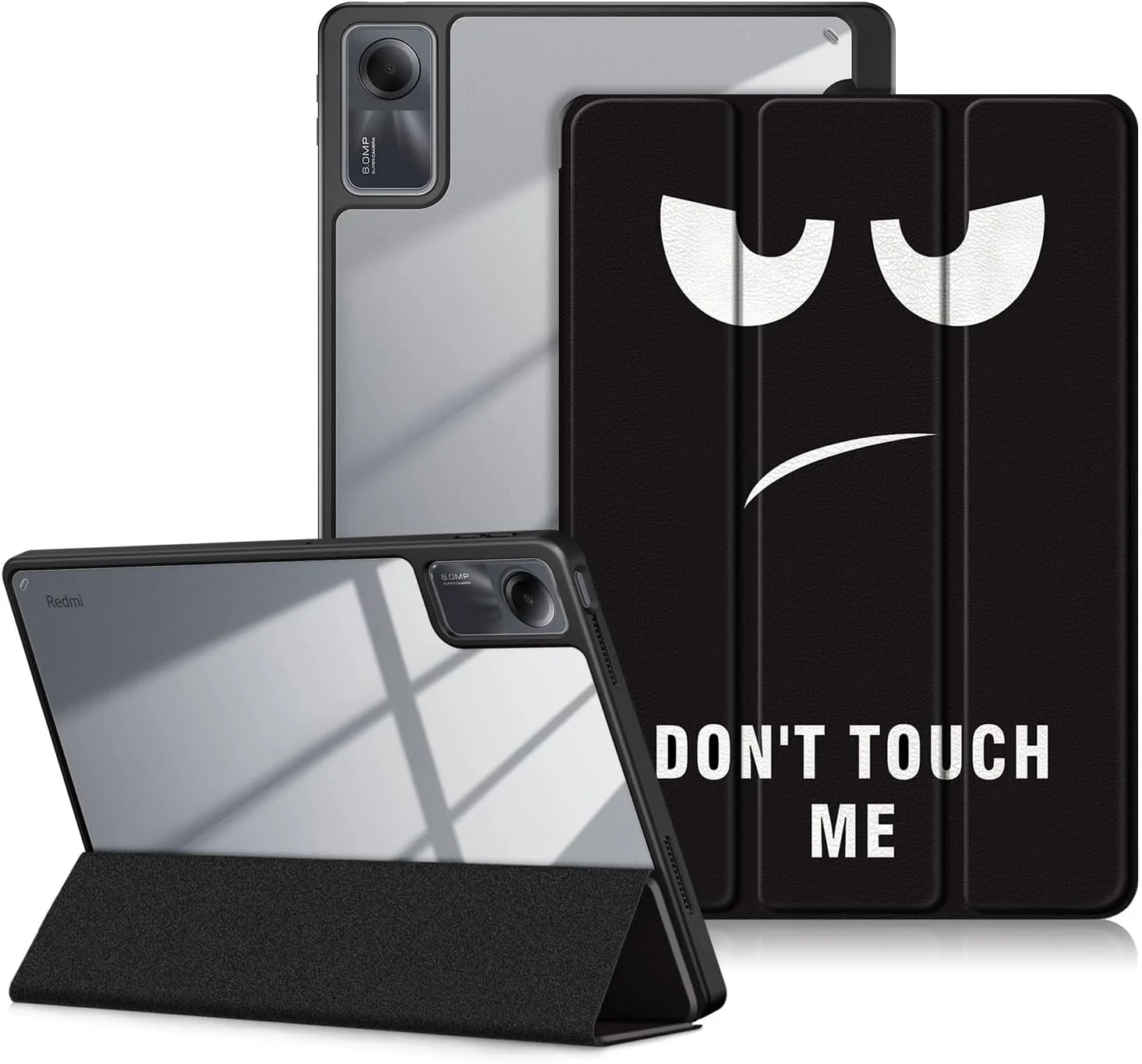کاور تبلت DINGGUAGUA برای تبلت شیائومی Redmi Pad SE سایز 11 اینچ 2023، کاور تبلت پشتی شفاف با جای قلم، طرح S، دست نزنید