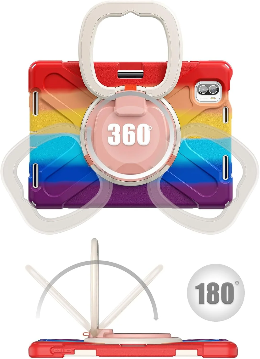 کیف تبلت مناسب برای Xiaomi Mi Pad 5/MiPad 5 Pro 11 اینچ 2021، کیف TPU بادوام و ضد ضربه کودکان، پایه نگهدارنده چند منظوره چرخان 360 درجه + بند شانه کیف تبلت مناسب برای Xiaomi Mi Pad 5/MiPad 5 Pro 11 اینچ 2021، کیف TPU بادوام و ضد ضربه کودکان، پایه نگهدارنده چند منظوره چرخان 360 درجه + بند شانه