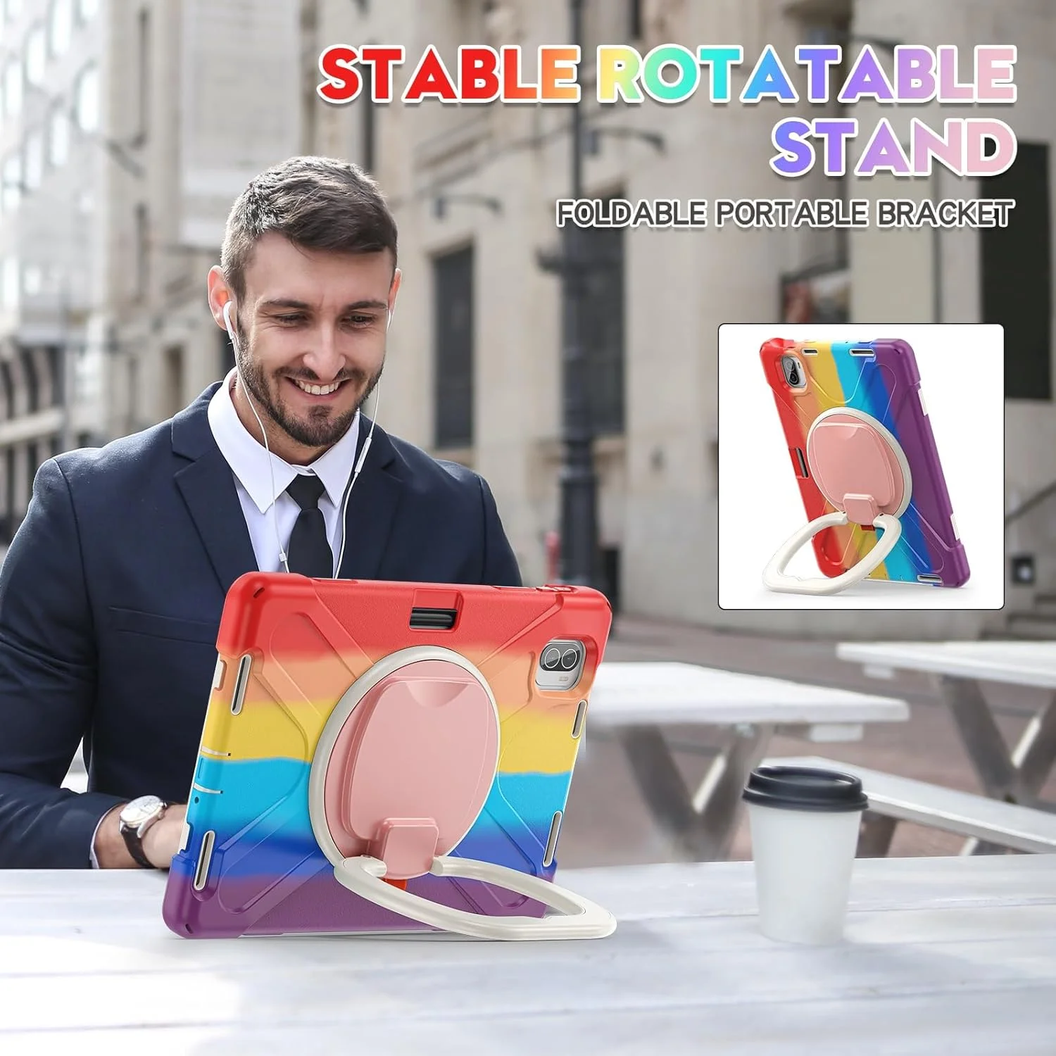 کیف تبلت مناسب برای Xiaomi Mi Pad 5/MiPad 5 Pro 11 اینچ 2021، کیف TPU بادوام و ضد ضربه کودکان، پایه نگهدارنده چند منظوره چرخان 360 درجه + بند شانه کیف تبلت مناسب برای Xiaomi Mi Pad 5/MiPad 5 Pro 11 اینچ 2021، کیف TPU بادوام و ضد ضربه کودکان، پایه نگهدارنده چند منظوره چرخان 360 درجه + بند شانه