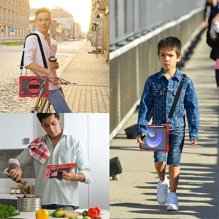 ERDARARIPRO Tablet Case for Xiaomi Pad 6 11 Inch, Cute Shockproof Cartoon Case with 360° Rotating Stand, Wrist Strap and Pen Holder, Large Red + Black ERDARARIPRO Tablet Case for Xiaomi Pad 6 11 Inch, Cute Shockproof Cartoon Case with 360° Rotating Stand, Wrist Strap and Pen Holder, Large Red + Black