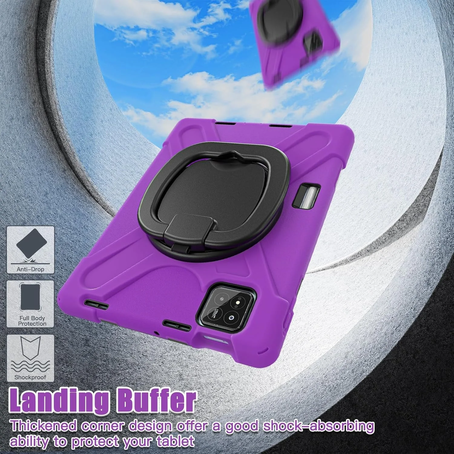 کیف تبلت مناسب برای Xiaomi Mi Pad 7 / Mi Pad 7 Pro 11.2 اینچ 2024، کیف TPU بادوام و ضد ضربه کودکان، پایه چرخشی 360 درجه چند منظوره + بند شانه کیف تبلت مناسب برای Xiaomi Mi Pad 7 / Mi Pad 7 Pro 11.2 اینچ 2024، کیف TPU بادوام و ضد ضربه کودکان، پایه چرخشی 360 درجه چند منظوره + بند شانه