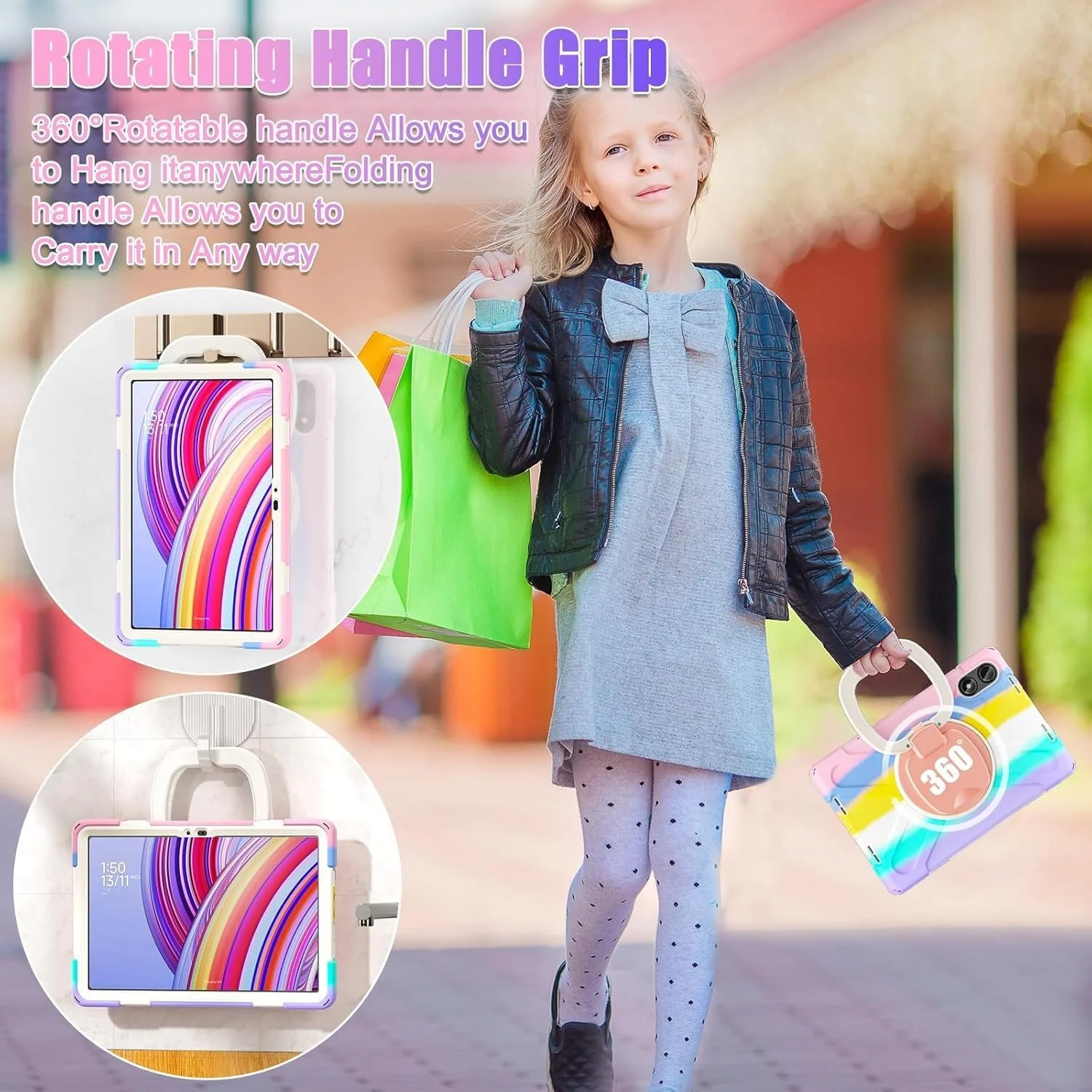 کاور مقاوم Gruattreay سازگار با تبلت 12.1 اینچی Xiaomi POCO Pad، محافظ تمام بدنه ضد ضربه با پایه حلقه چرخان 360 درجه / دستگیره دستی / بند شانه (صورتی رنگارنگ) کاور مقاوم Gruattreay سازگار با تبلت 12.1 اینچی Xiaomi POCO Pad، محافظ تمام بدنه ضد ضربه با پایه حلقه چرخان 360 درجه / دستگیره دستی / بند شانه (صورتی رنگارنگ)