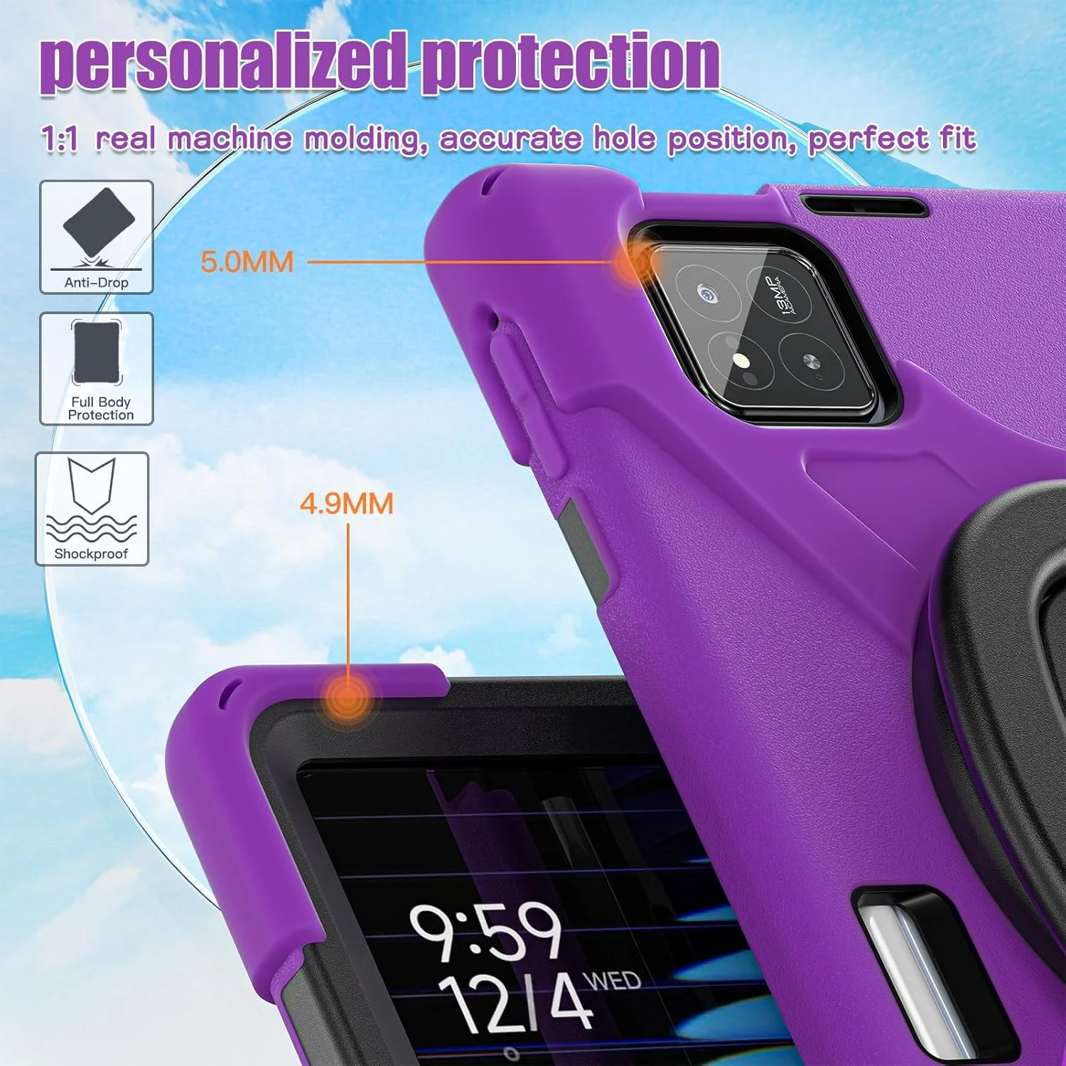 کیف تبلت مناسب برای Xiaomi Mi Pad 7 / Mi Pad 7 Pro 11.2 اینچ 2024، کیف TPU بادوام و ضد ضربه کودکان، پایه چرخشی 360 درجه چند منظوره + بند شانه کیف تبلت مناسب برای Xiaomi Mi Pad 7 / Mi Pad 7 Pro 11.2 اینچ 2024، کیف TPU بادوام و ضد ضربه کودکان، پایه چرخشی 360 درجه چند منظوره + بند شانه