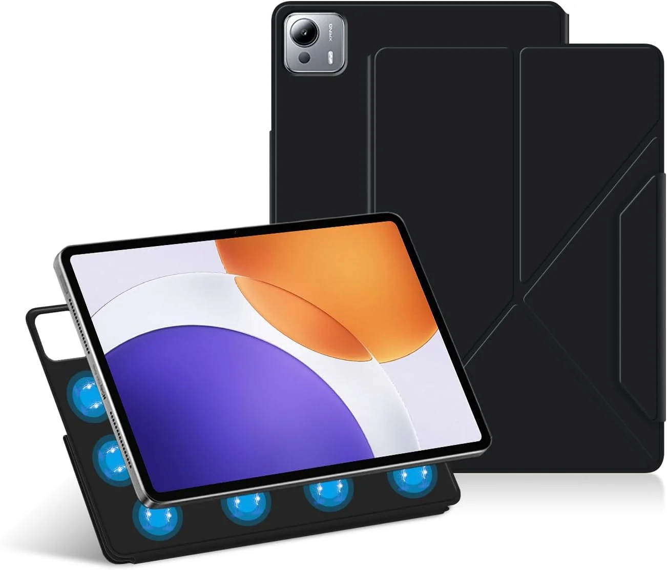 کاور Gruattreay سازگار با تبلت Xiaomi Pad 7S Pro 12.5 اینچی مدل 2025، با قابلیت بیدار شدن/به خواب رفتن خودکار، جذب مغناطیسی، سبک وزن، چرم PU، تاشو، پایه تاشو کاور Gruattreay سازگار با تبلت Xiaomi Pad 7S Pro 12.5 اینچی مدل 2025، با قابلیت بیدار شدن/به خواب رفتن خودکار، جذب مغناطیسی، سبک وزن، چرم PU، تاشو، پایه تاشو