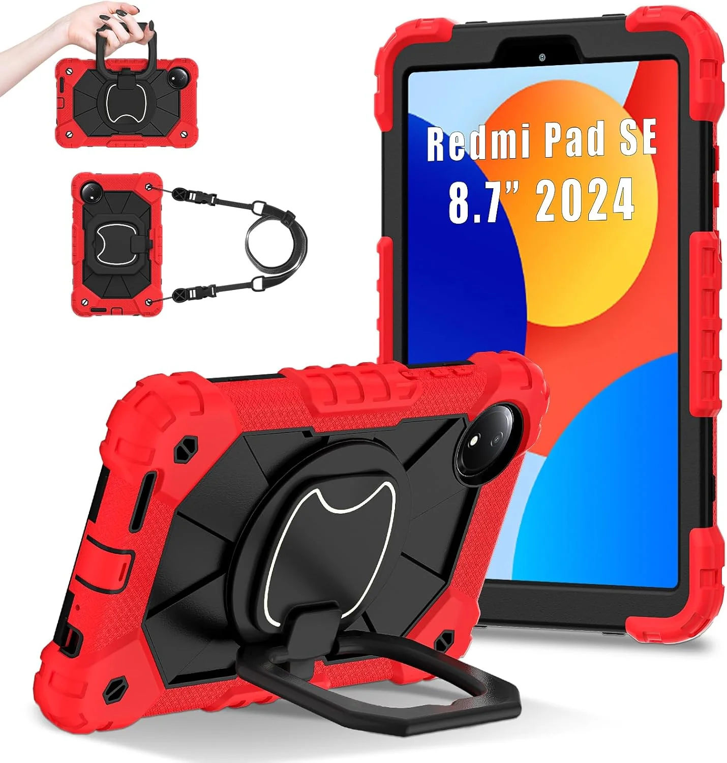 کیف تبلت رباتیک کودکانه nincyee برای Xiaomi Redmi Pad Pro 12.1" 2024، کاور سیلیکونی رنگین کمانی ضد ضربه 3 در 1 با نگهدارنده قلم، بند شانه و پایه تاشو با حلقه های چرخان کیف تبلت رباتیک کودکانه nincyee برای Xiaomi Redmi Pad Pro 12.1" 2024، کاور سیلیکونی رنگین کمانی ضد ضربه 3 در 1 با نگهدارنده قلم، بند شانه و پایه تاشو با حلقه های چرخان