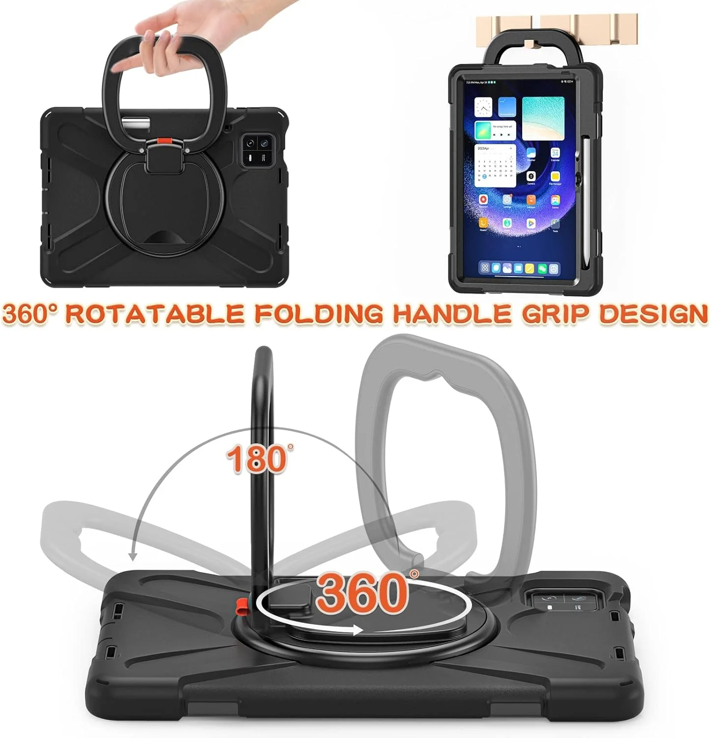 کیف تبلت مناسب برای Xiaomi Pad 6/Pad 6 Pro 11 اینچ نسخه 2023، کیف TPU بادوام و ضد ضربه برای کودکان، پایه چند منظوره با قابلیت چرخش 360 درجه کیف تبلت مناسب برای Xiaomi Pad 6/Pad 6 Pro 11 اینچ نسخه 2023، کیف TPU بادوام و ضد ضربه برای کودکان، پایه چند منظوره با قابلیت چرخش 360 درجه