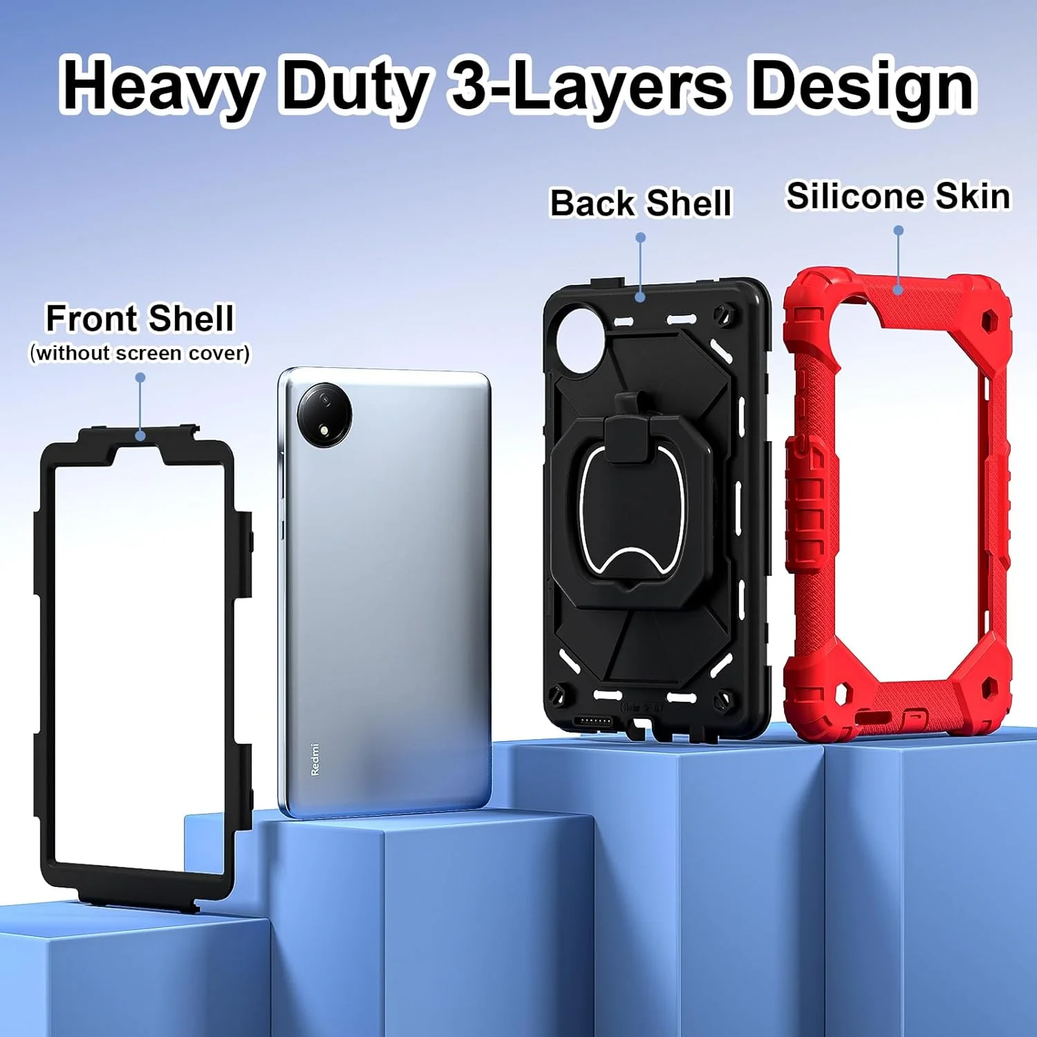 کیف تبلت رباتیک کودکانه nincyee برای Xiaomi Redmi Pad Pro 12.1" 2024، کاور سیلیکونی رنگین کمانی ضد ضربه 3 در 1 با نگهدارنده قلم، بند شانه و پایه تاشو با حلقه های چرخان کیف تبلت رباتیک کودکانه nincyee برای Xiaomi Redmi Pad Pro 12.1" 2024، کاور سیلیکونی رنگین کمانی ضد ضربه 3 در 1 با نگهدارنده قلم، بند شانه و پایه تاشو با حلقه های چرخان