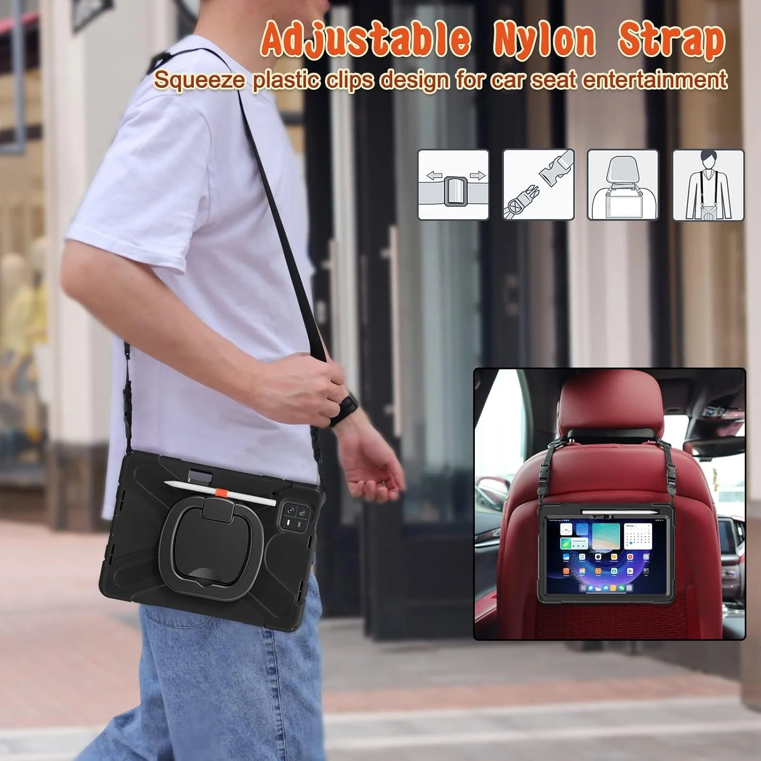 کیف تبلت مناسب برای Xiaomi Pad 6/Pad 6 Pro 11 اینچ نسخه 2023، کیف TPU بادوام و ضد ضربه برای کودکان، پایه چند منظوره با قابلیت چرخش 360 درجه کیف تبلت مناسب برای Xiaomi Pad 6/Pad 6 Pro 11 اینچ نسخه 2023، کیف TPU بادوام و ضد ضربه برای کودکان، پایه چند منظوره با قابلیت چرخش 360 درجه