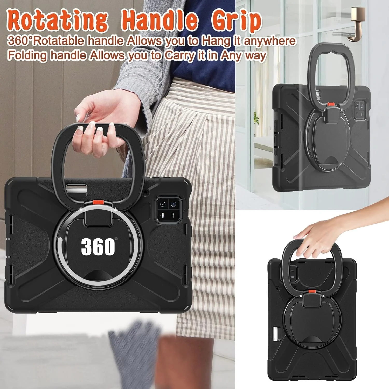 کیف تبلت مناسب برای Xiaomi Pad 6/Pad 6 Pro 11 اینچ نسخه 2023، کیف TPU بادوام و ضد ضربه برای کودکان، پایه چند منظوره با قابلیت چرخش 360 درجه کیف تبلت مناسب برای Xiaomi Pad 6/Pad 6 Pro 11 اینچ نسخه 2023، کیف TPU بادوام و ضد ضربه برای کودکان، پایه چند منظوره با قابلیت چرخش 360 درجه