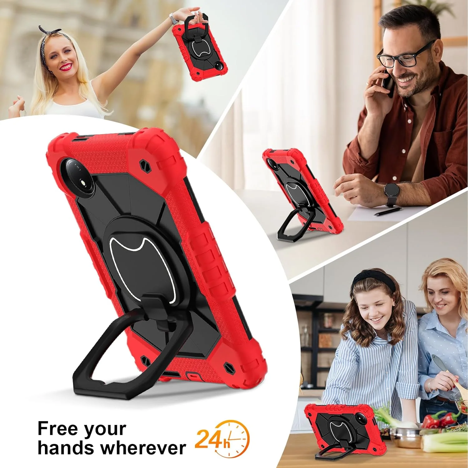 کیف تبلت رباتیک کودکانه nincyee برای Xiaomi Redmi Pad Pro 12.1" 2024، کاور سیلیکونی رنگین کمانی ضد ضربه 3 در 1 با نگهدارنده قلم، بند شانه و پایه تاشو با حلقه های چرخان کیف تبلت رباتیک کودکانه nincyee برای Xiaomi Redmi Pad Pro 12.1" 2024، کاور سیلیکونی رنگین کمانی ضد ضربه 3 در 1 با نگهدارنده قلم، بند شانه و پایه تاشو با حلقه های چرخان