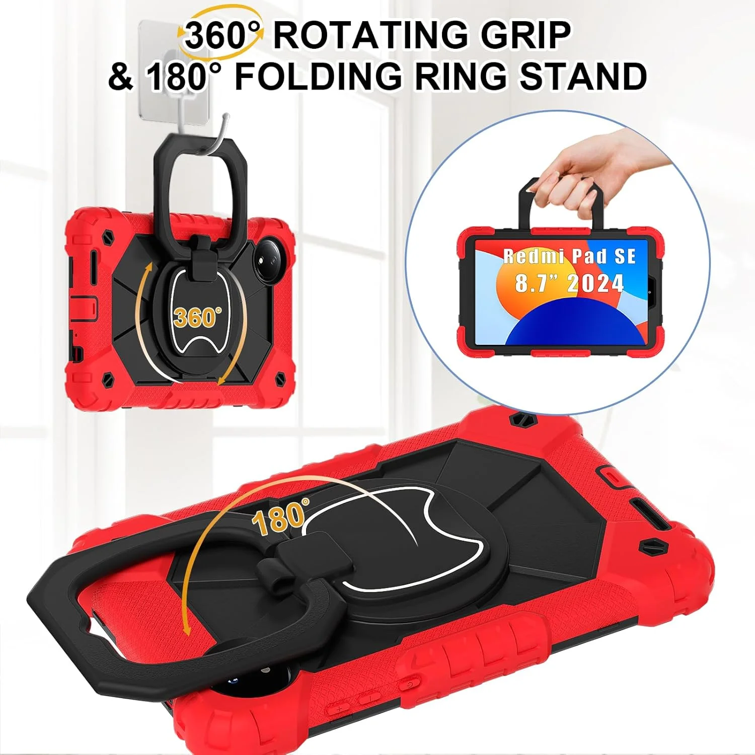 کیف تبلت رباتیک کودکانه nincyee برای Xiaomi Redmi Pad Pro 12.1" 2024، کاور سیلیکونی رنگین کمانی ضد ضربه 3 در 1 با نگهدارنده قلم، بند شانه و پایه تاشو با حلقه های چرخان کیف تبلت رباتیک کودکانه nincyee برای Xiaomi Redmi Pad Pro 12.1" 2024، کاور سیلیکونی رنگین کمانی ضد ضربه 3 در 1 با نگهدارنده قلم، بند شانه و پایه تاشو با حلقه های چرخان
