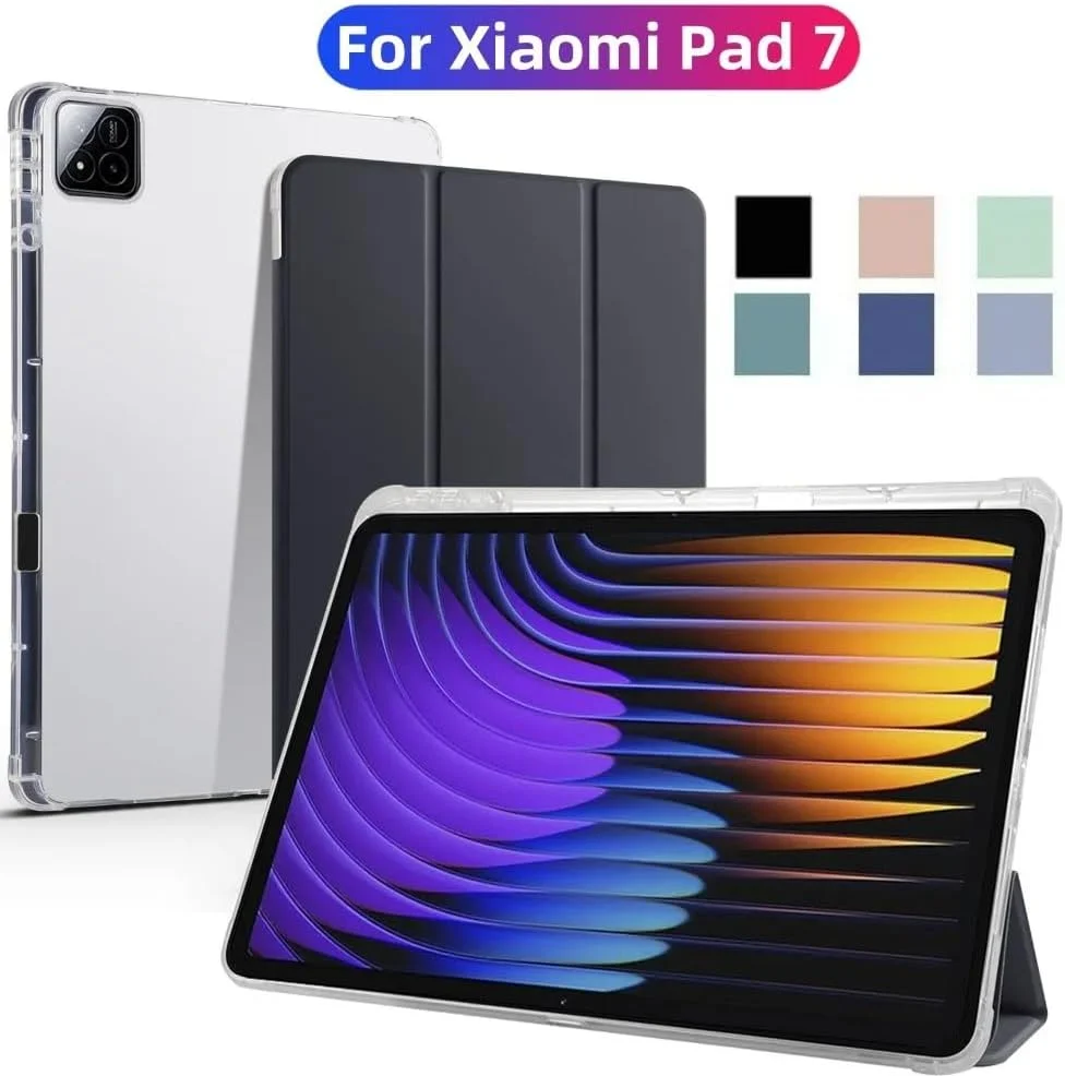 کاور تبلت Gruattreay سازگار با شیائومی پد 7 / پد 7 پرو 11.2 اینچ 2024، کاور محافظ باریک و ضد ضربه هوشمند با پشت شفاف و جای مداد، قابلیت بیدار/خواب خودکار (سبز تیره) کاور تبلت Gruattreay سازگار با شیائومی پد 7 / پد 7 پرو 11.2 اینچ 2024، کاور محافظ باریک و ضد ضربه هوشمند با پشت شفاف و جای مداد، قابلیت بیدار/خواب خودکار (سبز تیره)