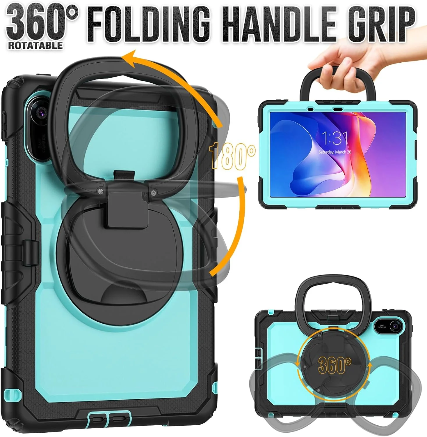 کاور تبلت Gruattreay برای شیائومی Redmi Pad 2 11 اینچی 2025، با استند چرخان 360 درجه، دسته تاشو، محافظت سنگین و کامل در برابر ضربه به همراه بند شانه (آبی) کاور تبلت Gruattreay برای شیائومی Redmi Pad 2 11 اینچی 2025، با استند چرخان 360 درجه، دسته تاشو، محافظت سنگین و کامل در برابر ضربه به همراه بند شانه (آبی)