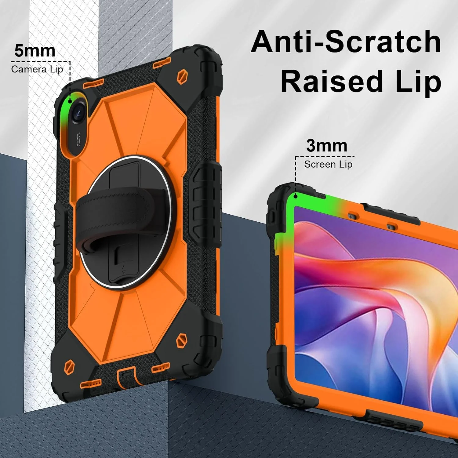 کاور مقاوم Gruattreay سازگار با تبلت شیائومی Redmi Pad 2 11 اینچی 2025، محافظت کامل بدنه از جنس PC+سیلیکون با پایه چرخان 360 درجه و بند دستی/بند شانه (نارنجی) کاور مقاوم Gruattreay سازگار با تبلت شیائومی Redmi Pad 2 11 اینچی 2025، محافظت کامل بدنه از جنس PC+سیلیکون با پایه چرخان 360 درجه و بند دستی/بند شانه (نارنجی)