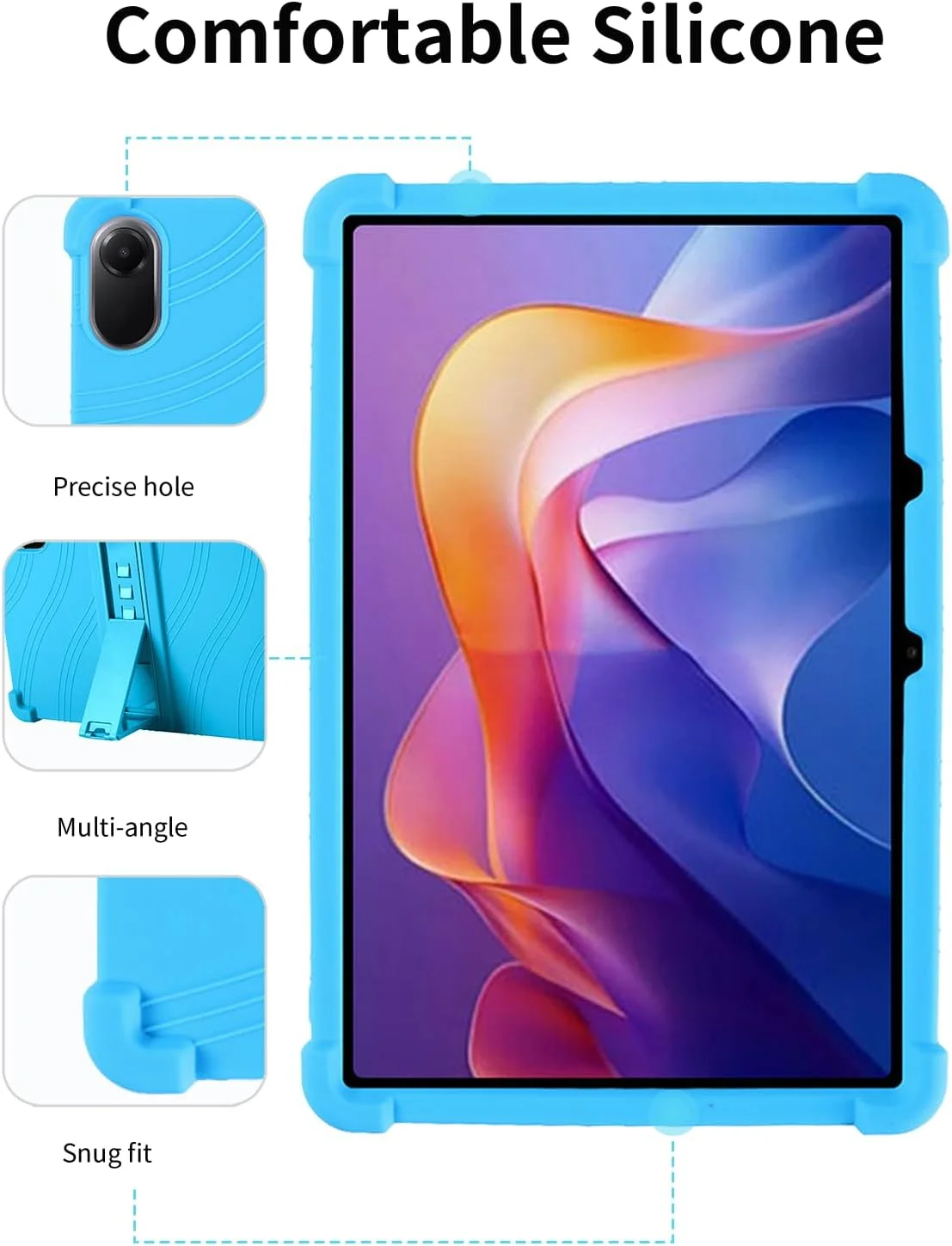 کاور سیلیکونی Toergy برای تبلت شیائومی Redmi Pad 2، برش دقیق، سازگار با شارژ، ضد ضربه و ضد خش، تنظیم چند زاویه، حس خوشایند در دست، آبی روشن کاور سیلیکونی Toergy برای تبلت شیائومی Redmi Pad 2، برش دقیق، سازگار با شارژ، ضد ضربه و ضد خش، تنظیم چند زاویه، حس خوشایند در دست، آبی روشن