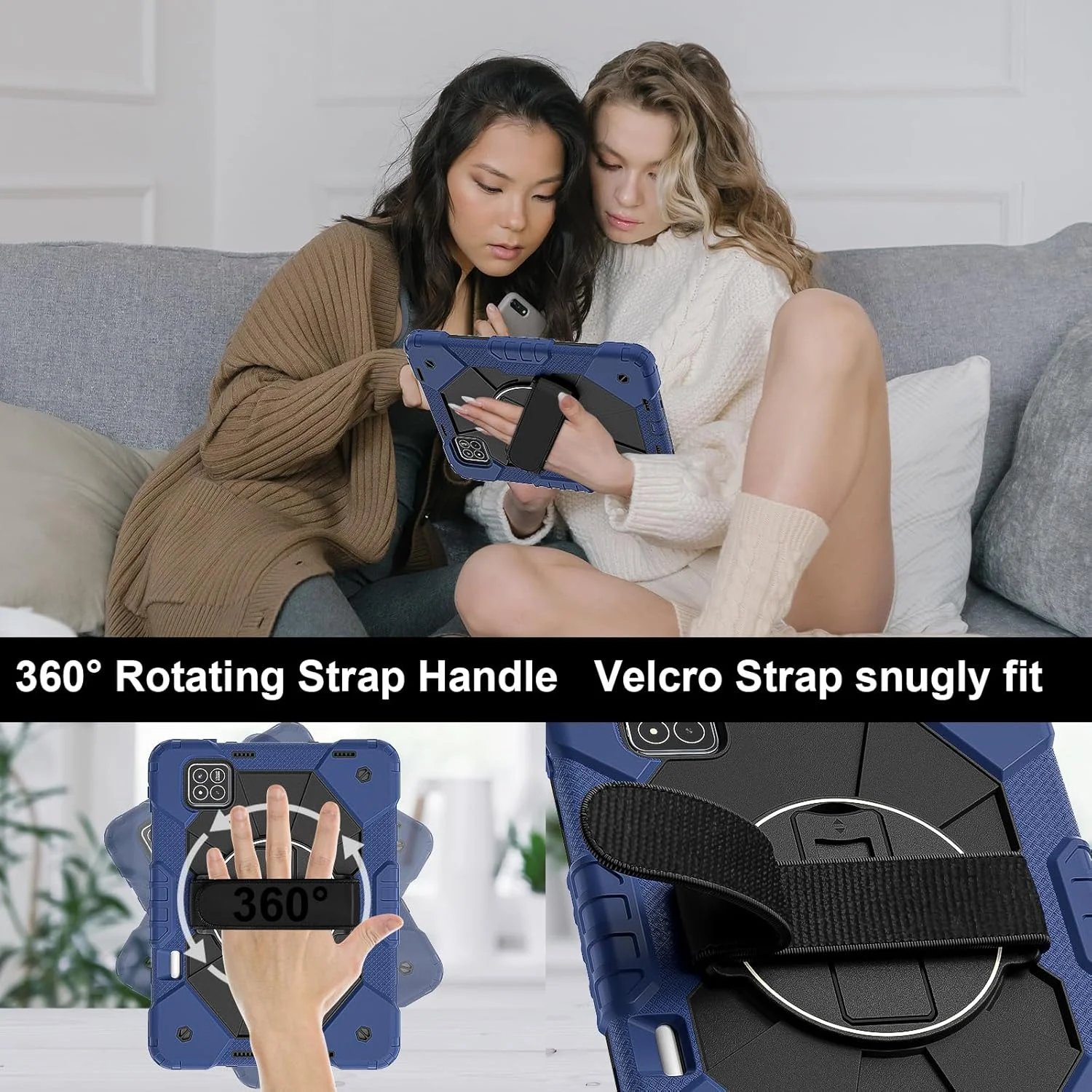 کیف تبلت رباتی nincyee برای شیائومی پد 7 پرو 11.2 اینچ 2024، کاور سیلیکونی رنگین کمانی ضد ضربه 3 در 1 با نگهدارنده مداد، بند شانه، بند دستی، پایه تاشو برای کودکان