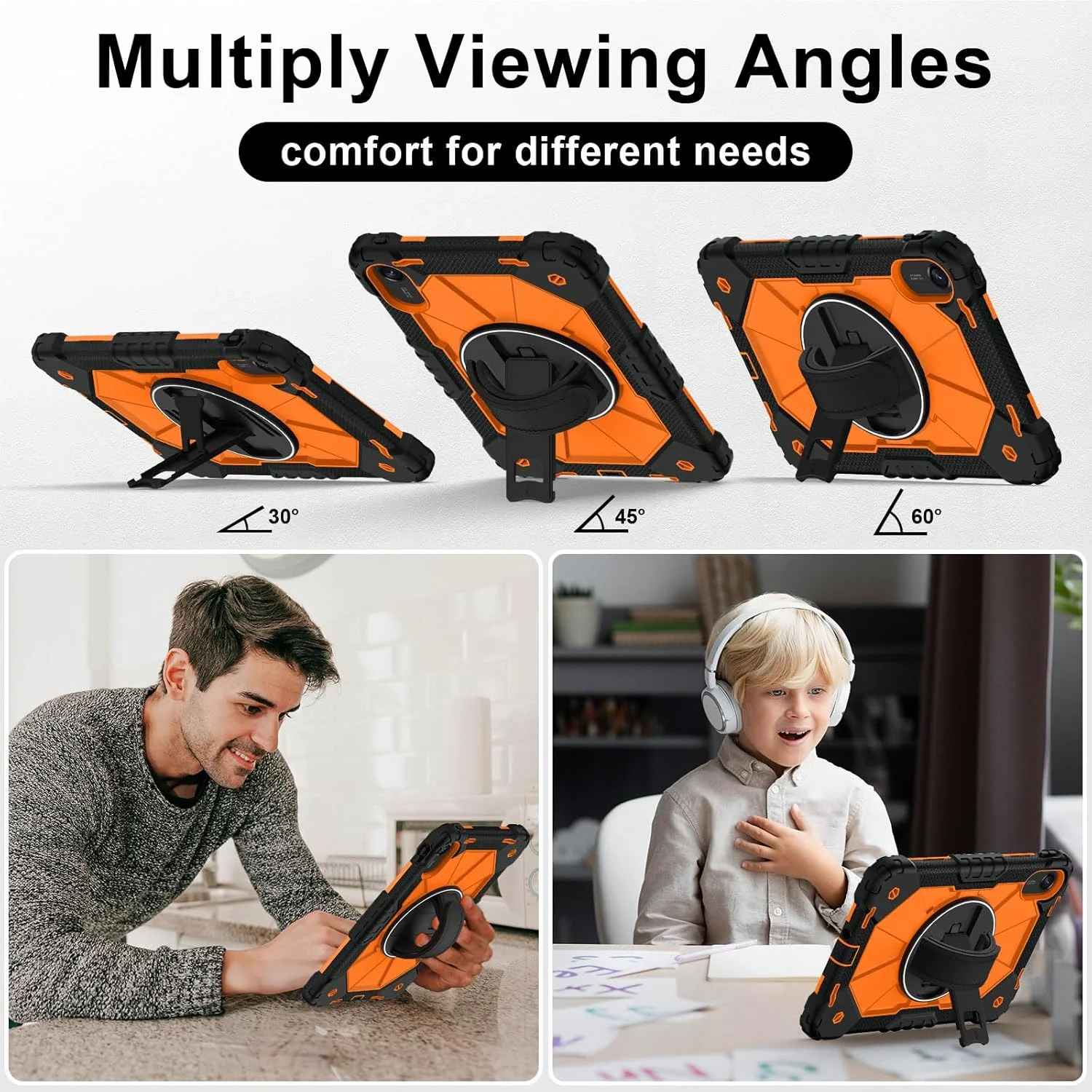 کاور مقاوم Gruattreay سازگار با تبلت شیائومی Redmi Pad 2 11 اینچی 2025، محافظت کامل بدنه از جنس PC+سیلیکون با پایه چرخان 360 درجه و بند دستی/بند شانه (نارنجی) کاور مقاوم Gruattreay سازگار با تبلت شیائومی Redmi Pad 2 11 اینچی 2025، محافظت کامل بدنه از جنس PC+سیلیکون با پایه چرخان 360 درجه و بند دستی/بند شانه (نارنجی)