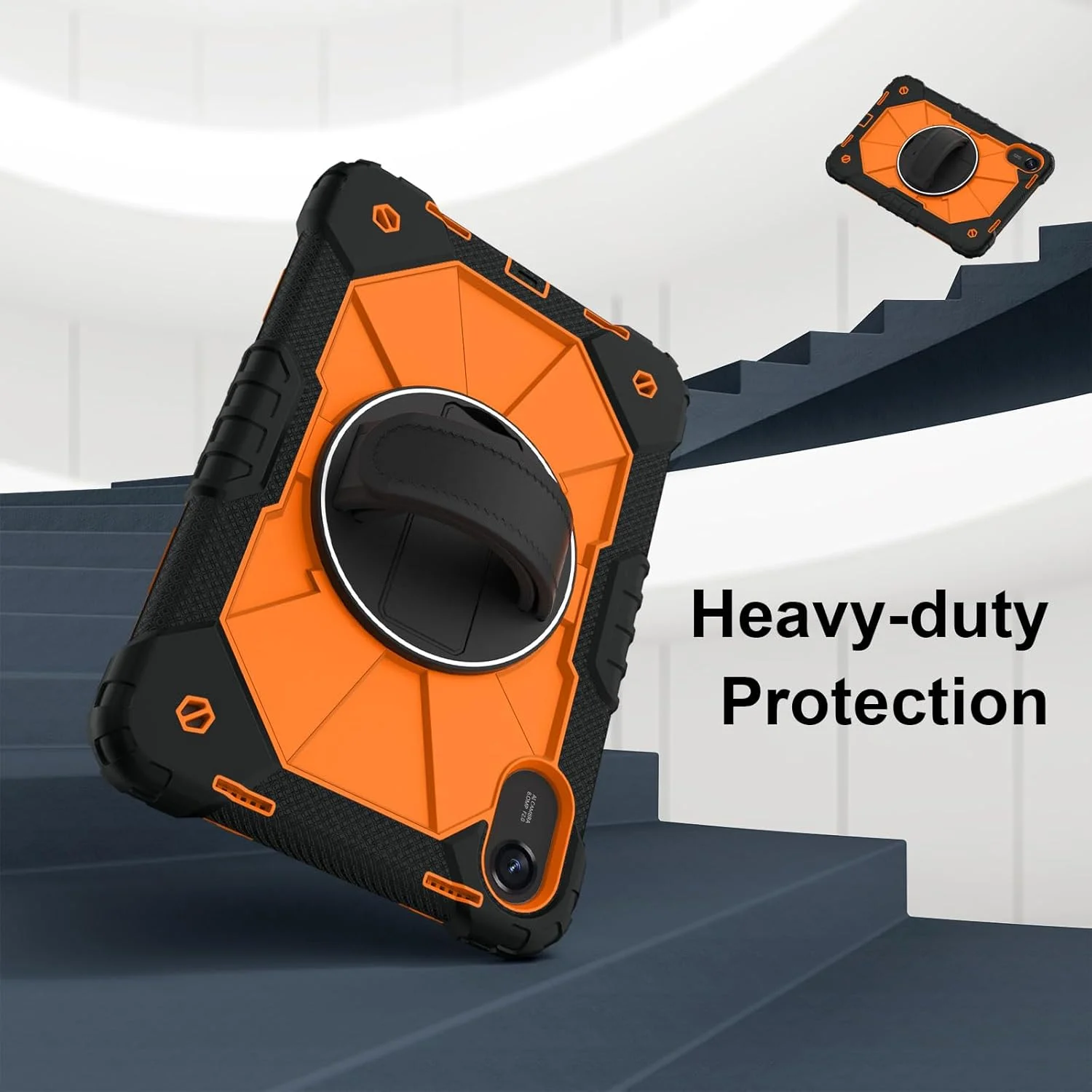 کاور مقاوم Gruattreay سازگار با تبلت شیائومی Redmi Pad 2 11 اینچی 2025، محافظت کامل بدنه از جنس PC+سیلیکون با پایه چرخان 360 درجه و بند دستی/بند شانه (نارنجی) کاور مقاوم Gruattreay سازگار با تبلت شیائومی Redmi Pad 2 11 اینچی 2025، محافظت کامل بدنه از جنس PC+سیلیکون با پایه چرخان 360 درجه و بند دستی/بند شانه (نارنجی)